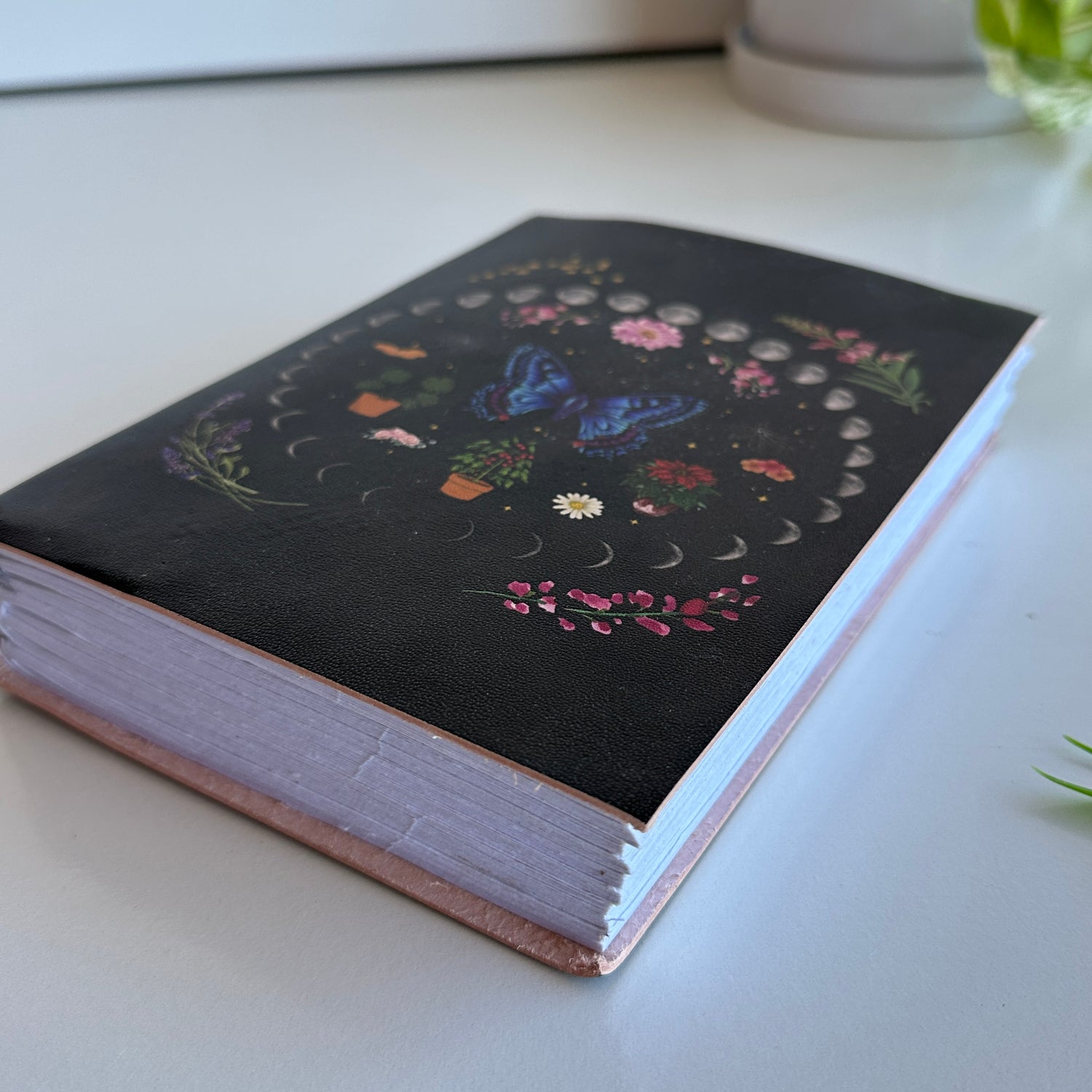Butterfly Moon Phase Leather Journal