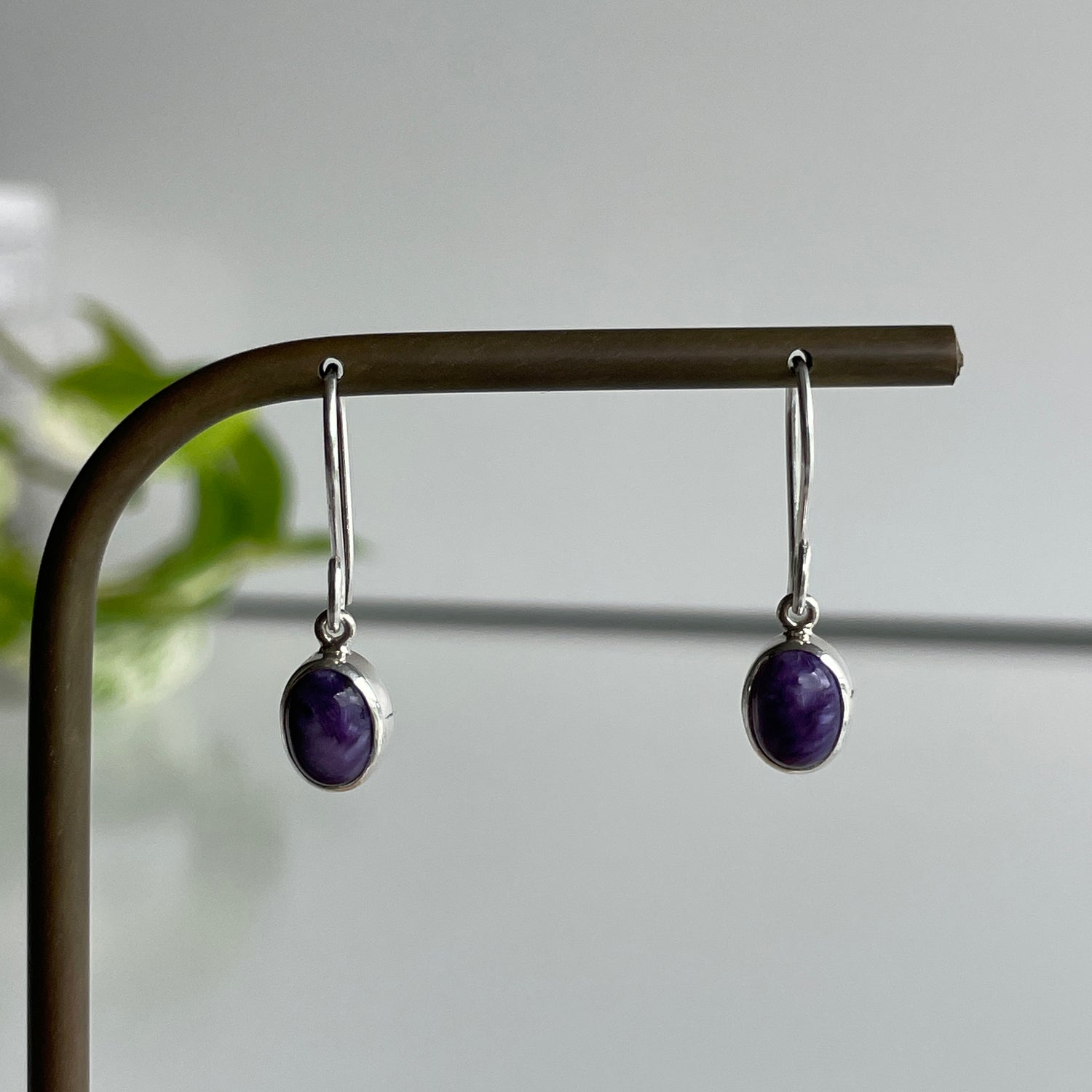 Charoite Oval Earrings