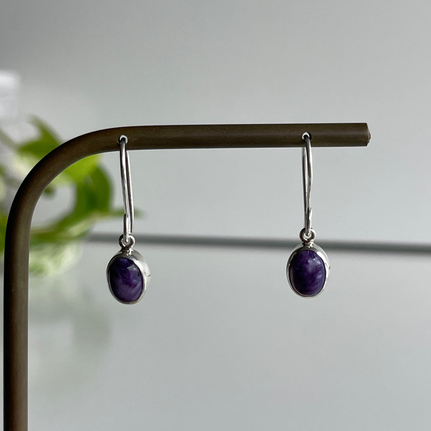 Charoite Oval Earrings