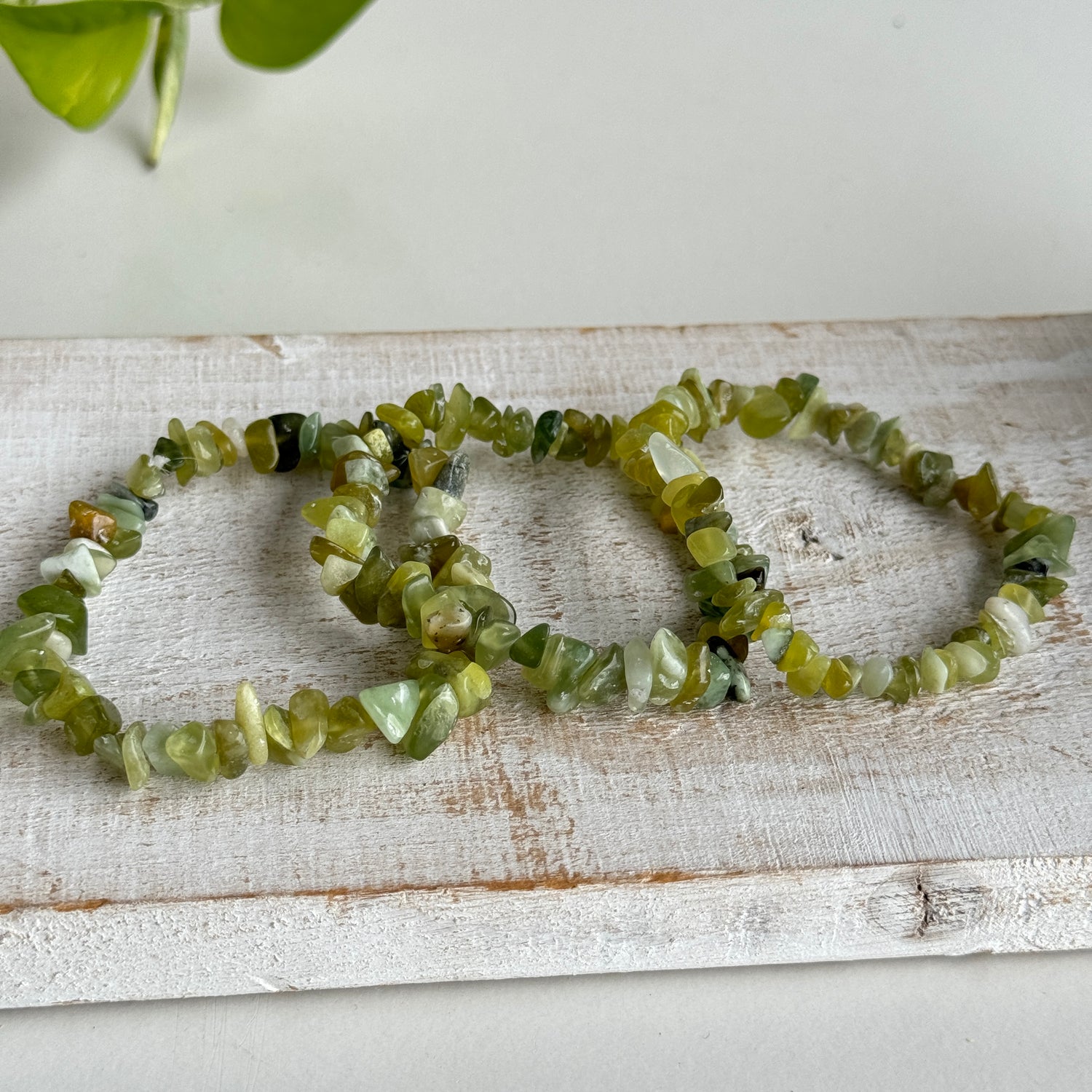 Nephrite Jade Chip Bracelet