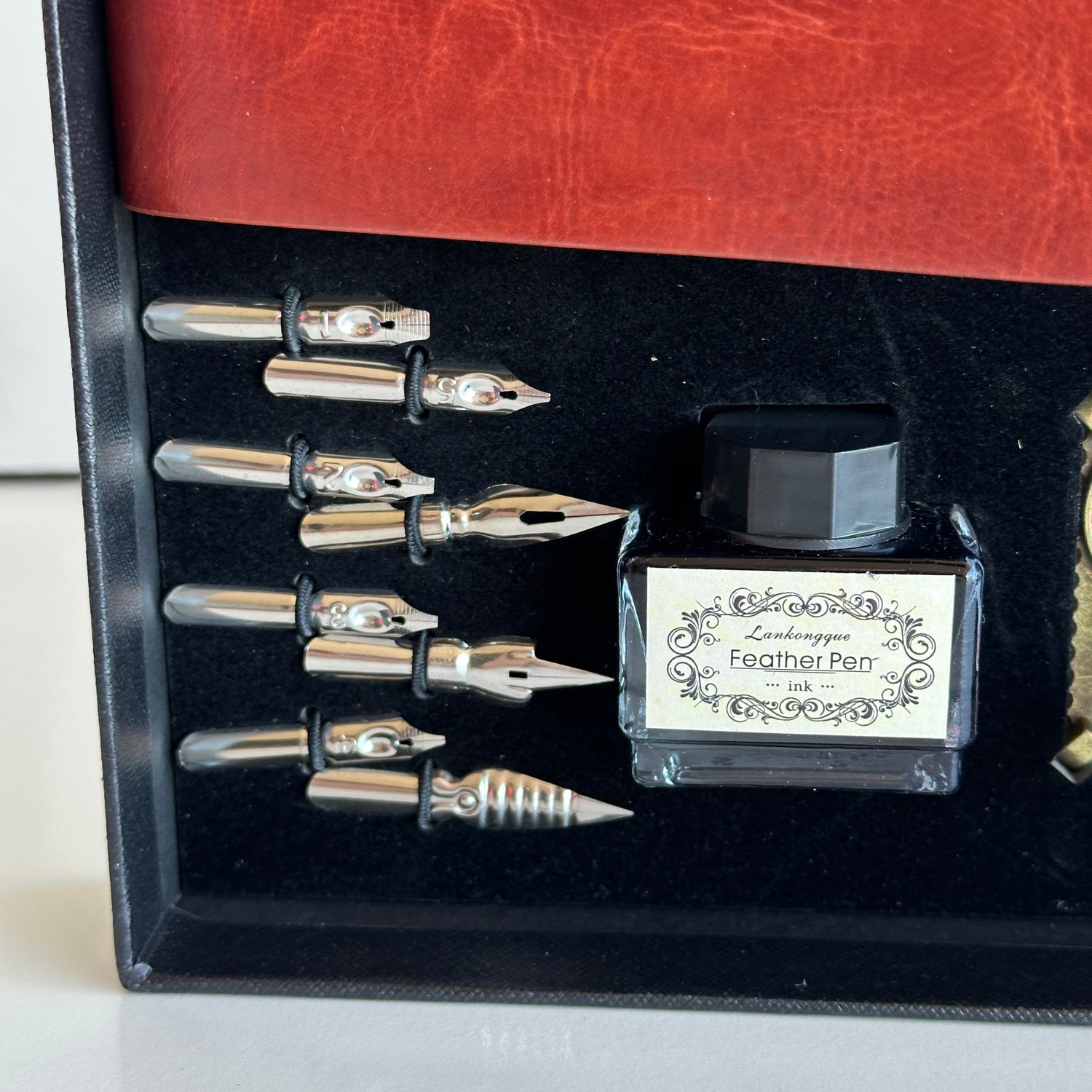 Boxed Quill With Nibs Ink Holder And Journal
