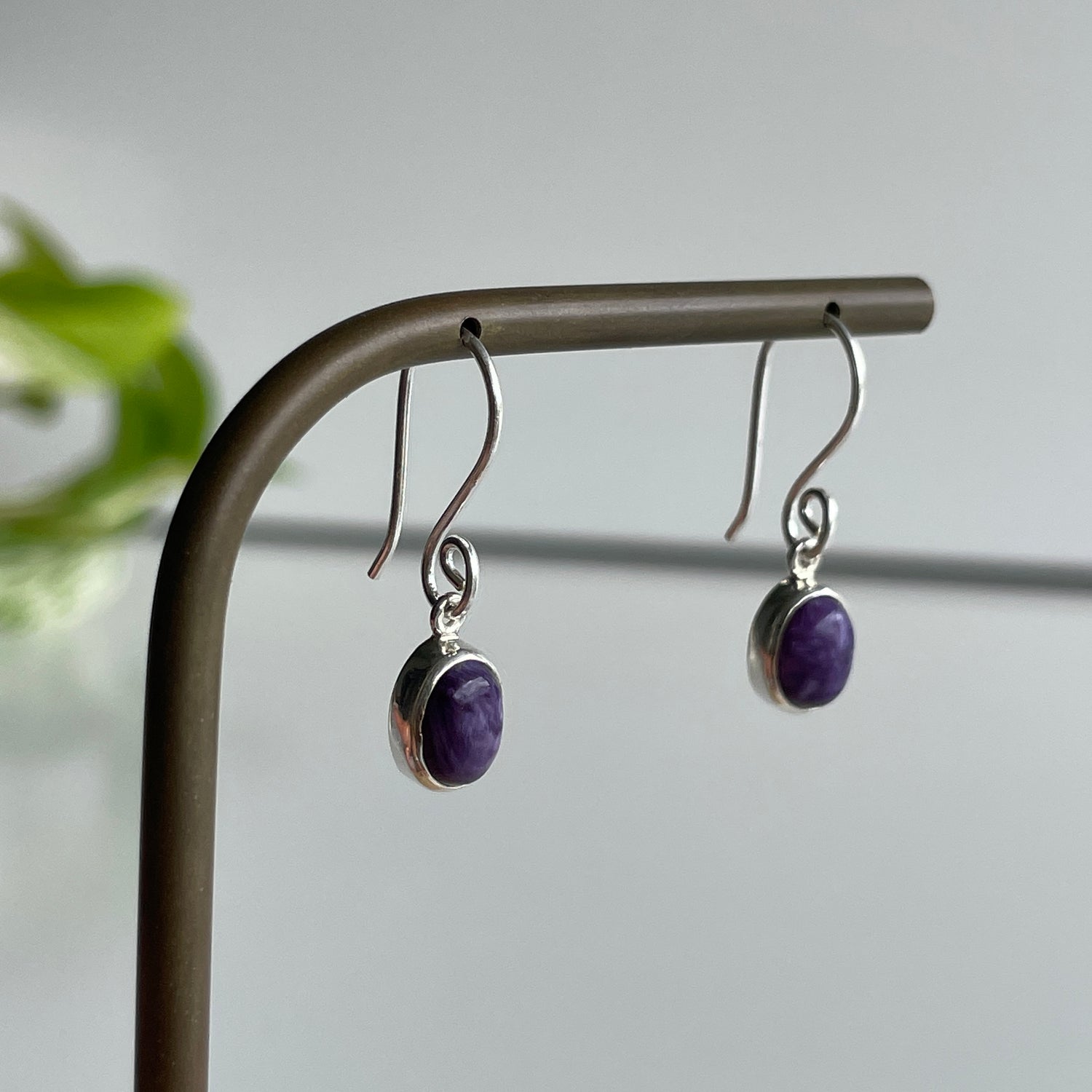 Charoite Oval Earrings