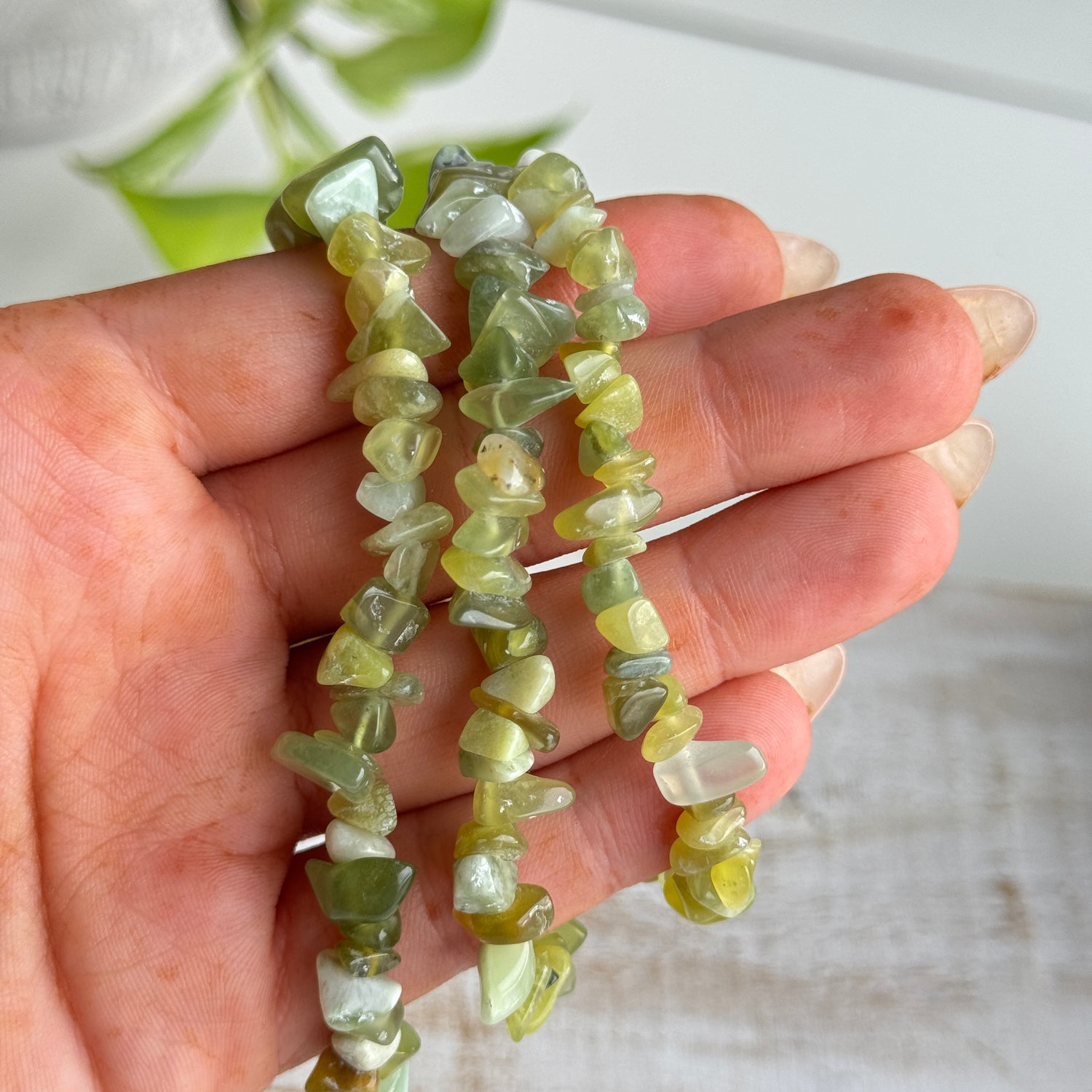 Nephrite Jade Chip Bracelet