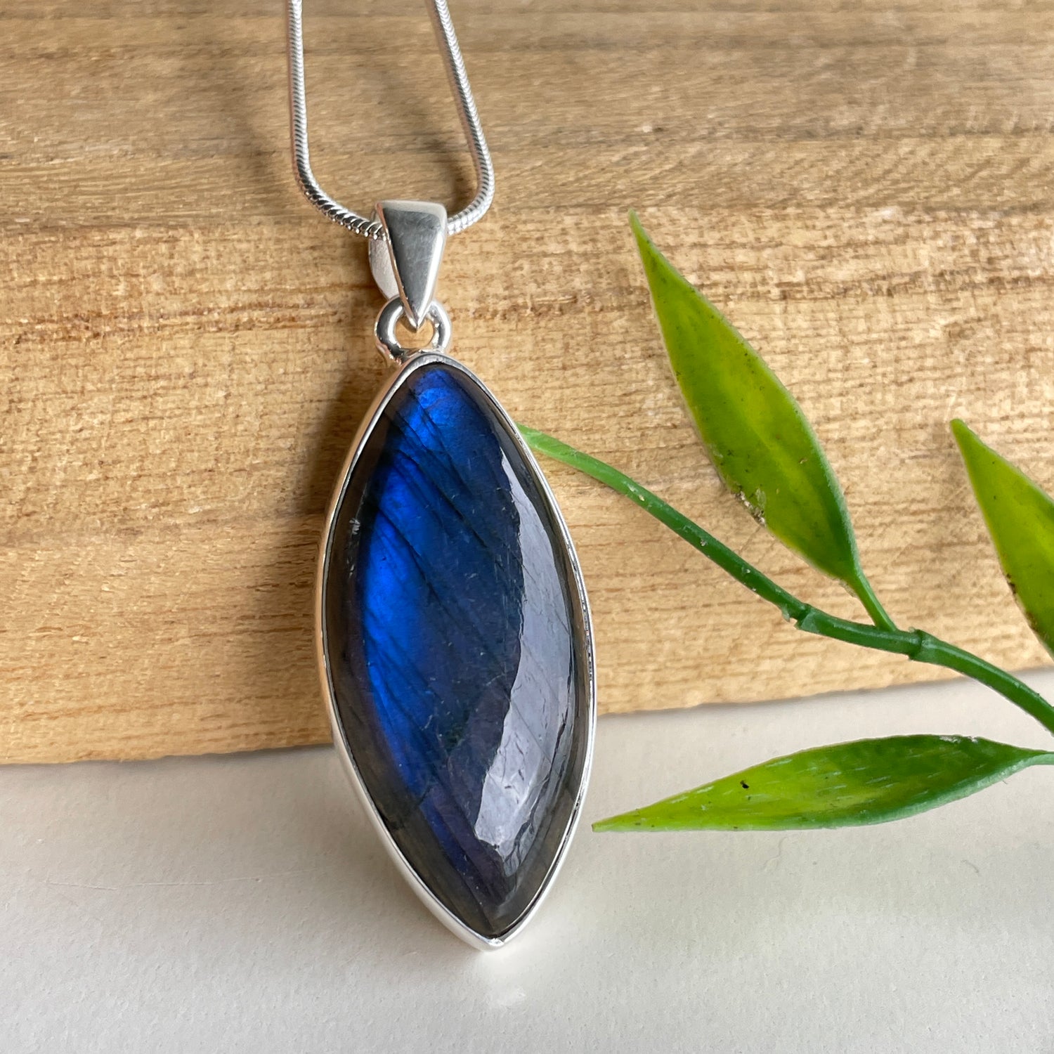 Labradorite Marquise Pendant