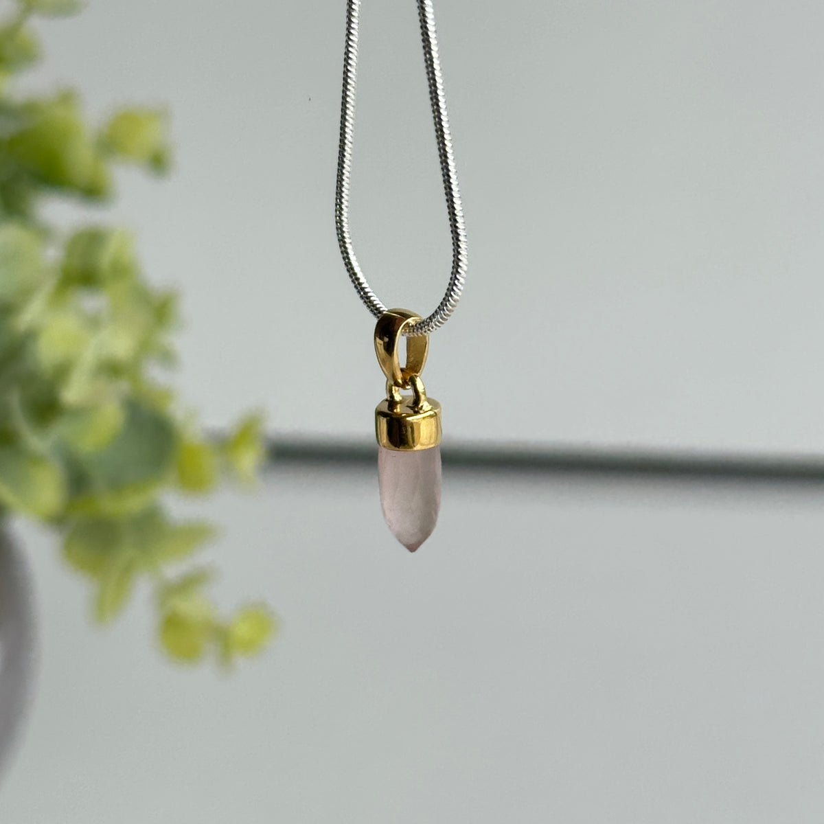 Rose Quartz Gold Vermeil Pendant