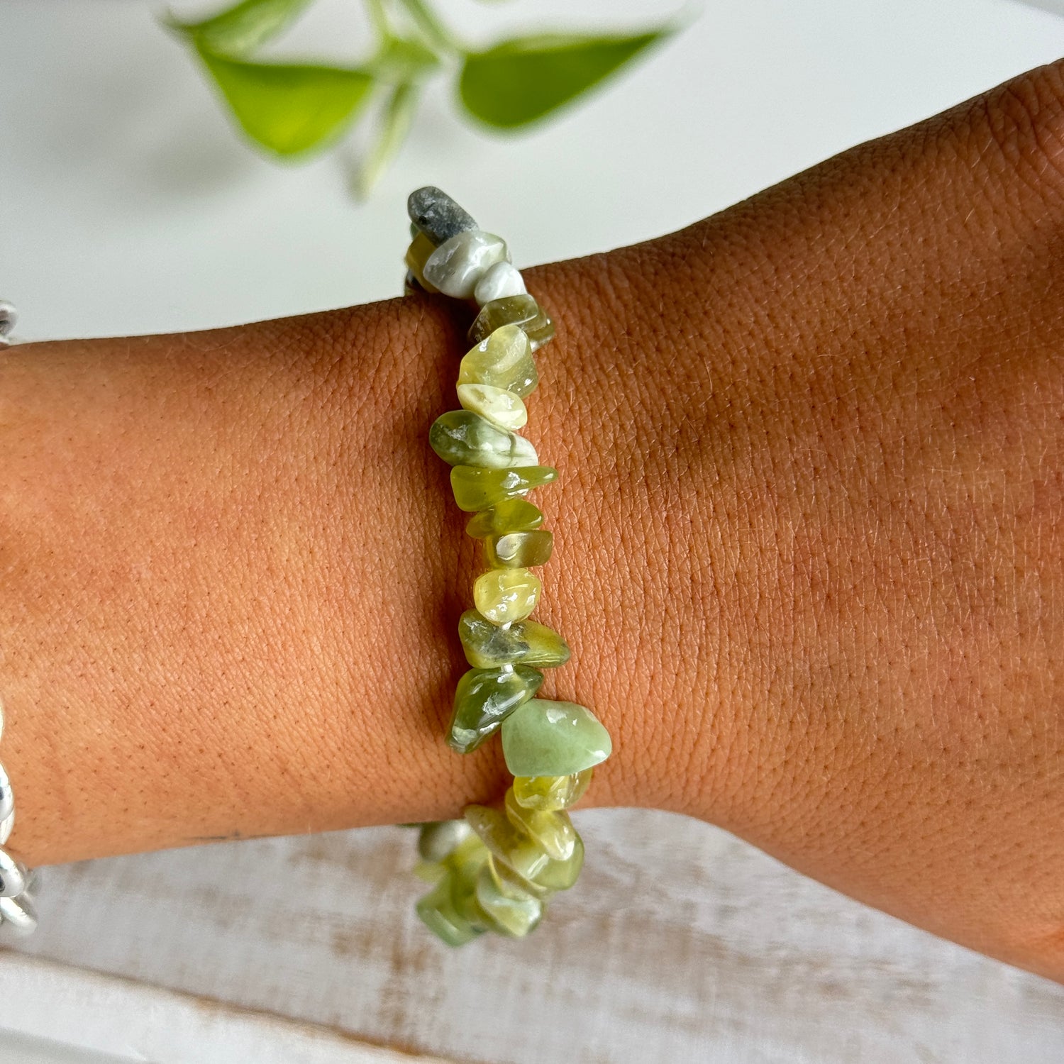 Nephrite Jade Chip Bracelet