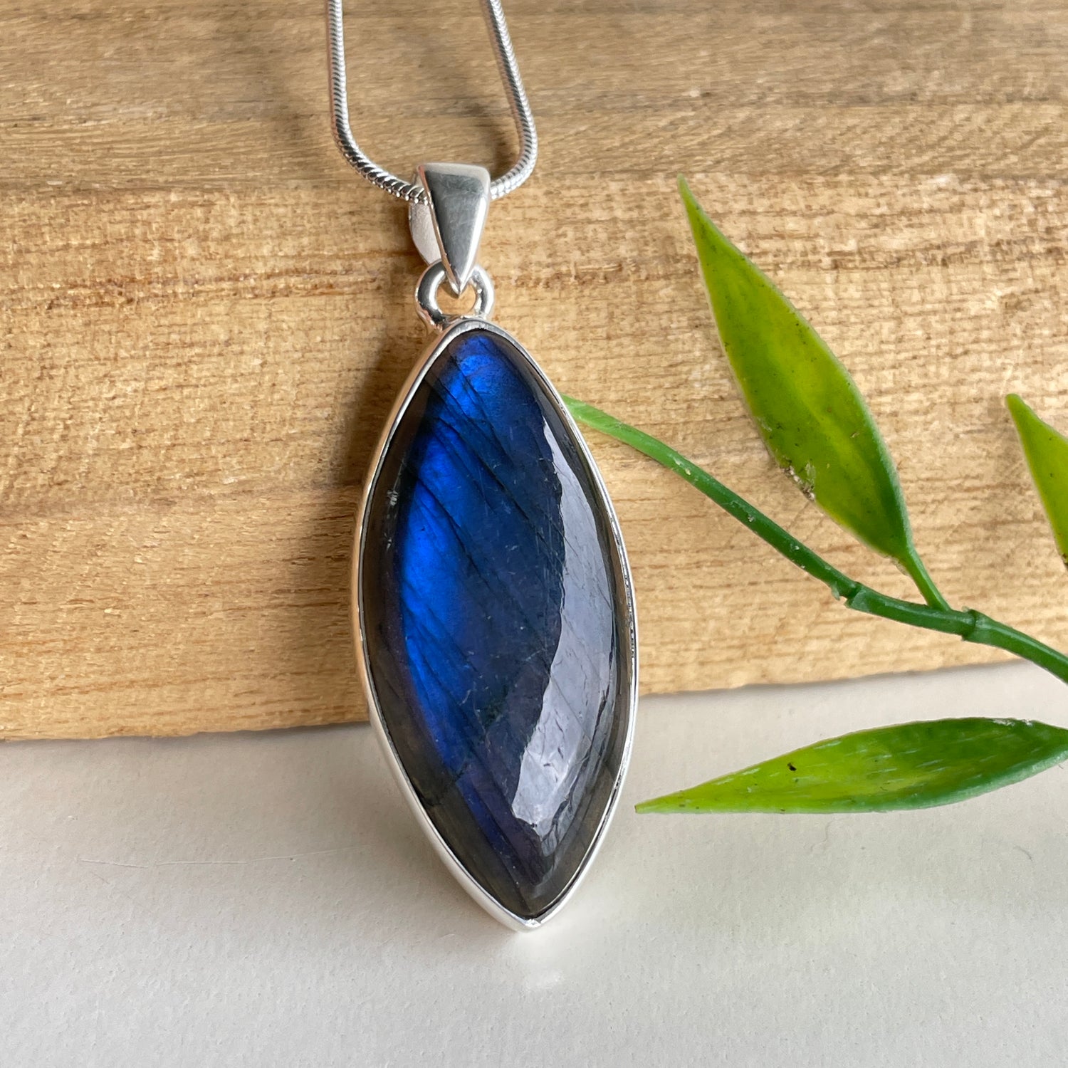 Labradorite Marquise Pendant