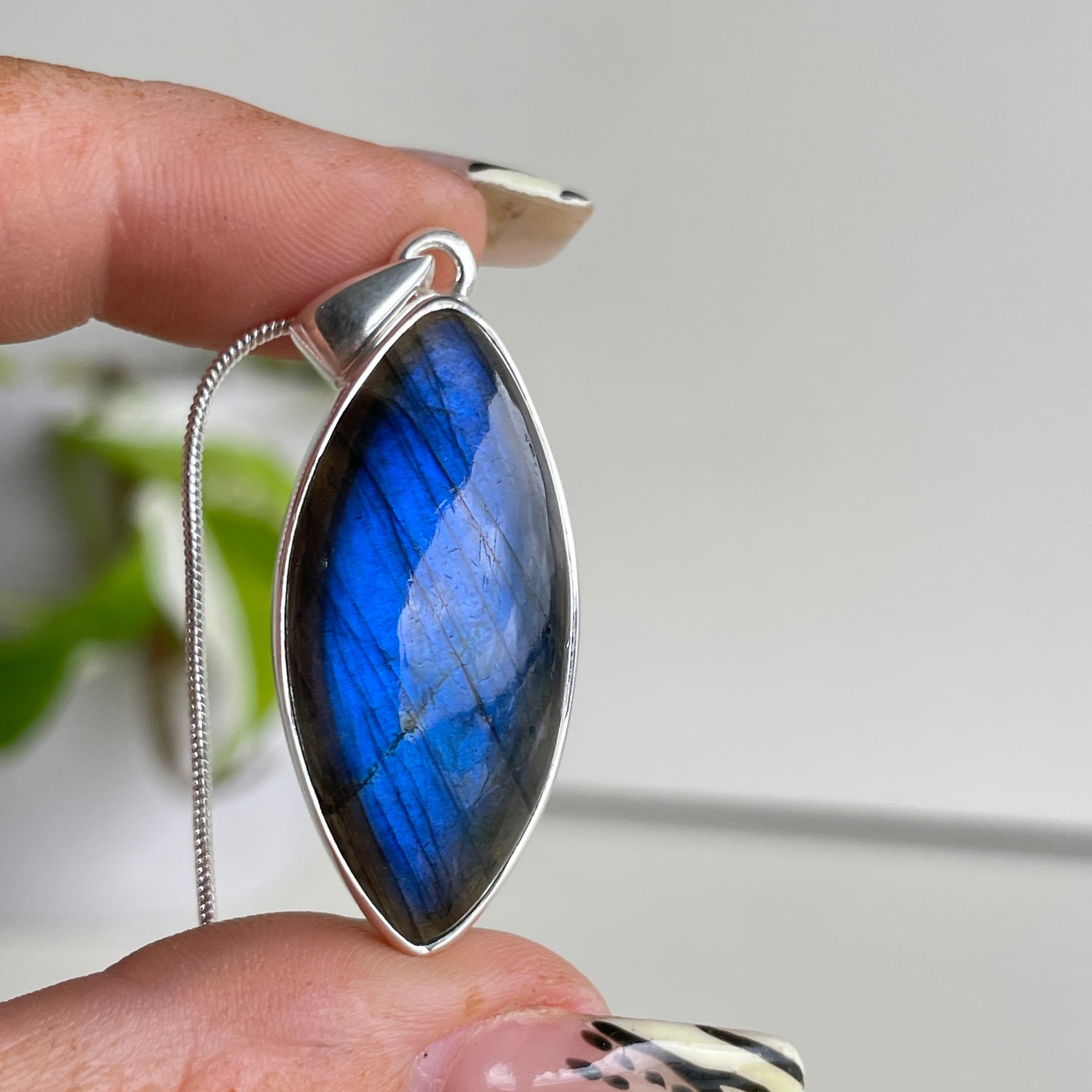 Labradorite Marquise Pendant