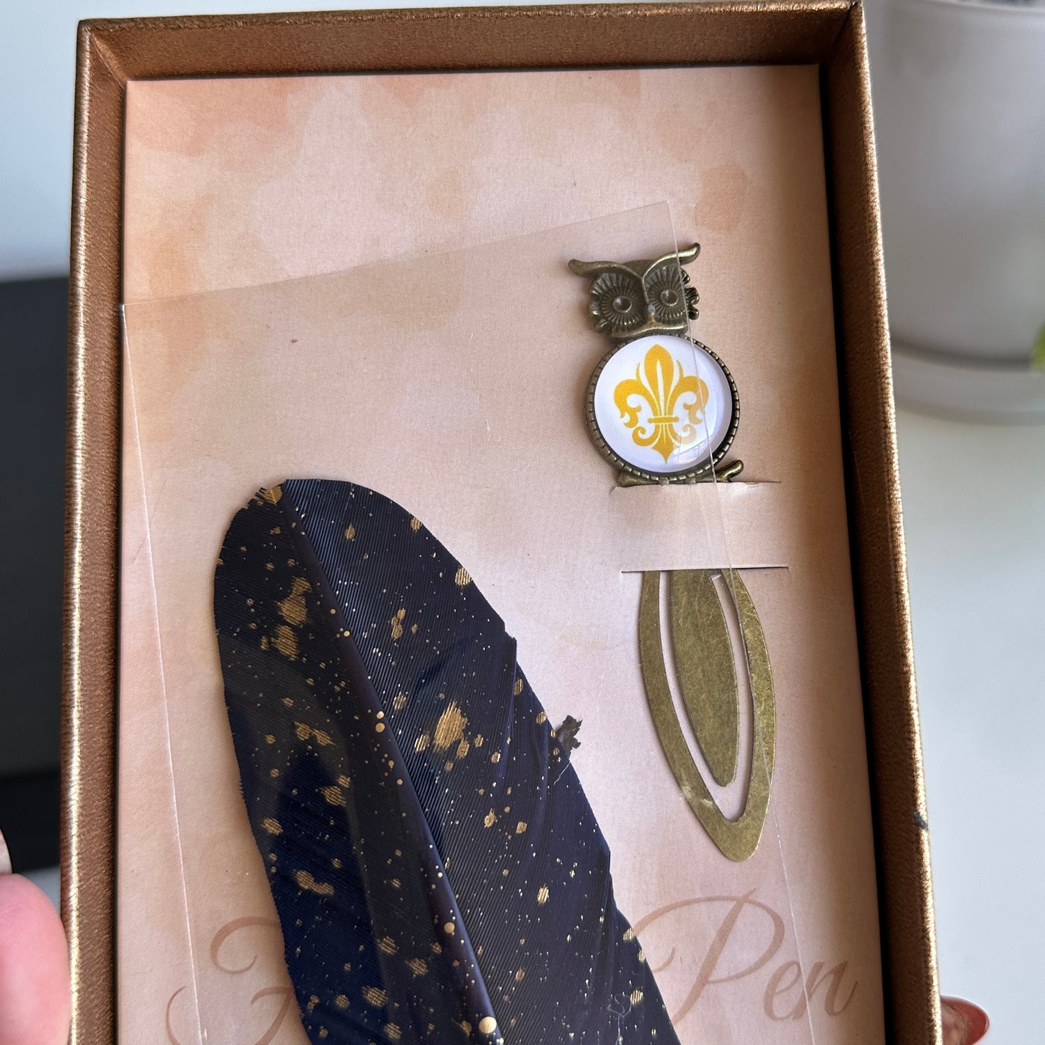 Navy Feather Quill Gift Set