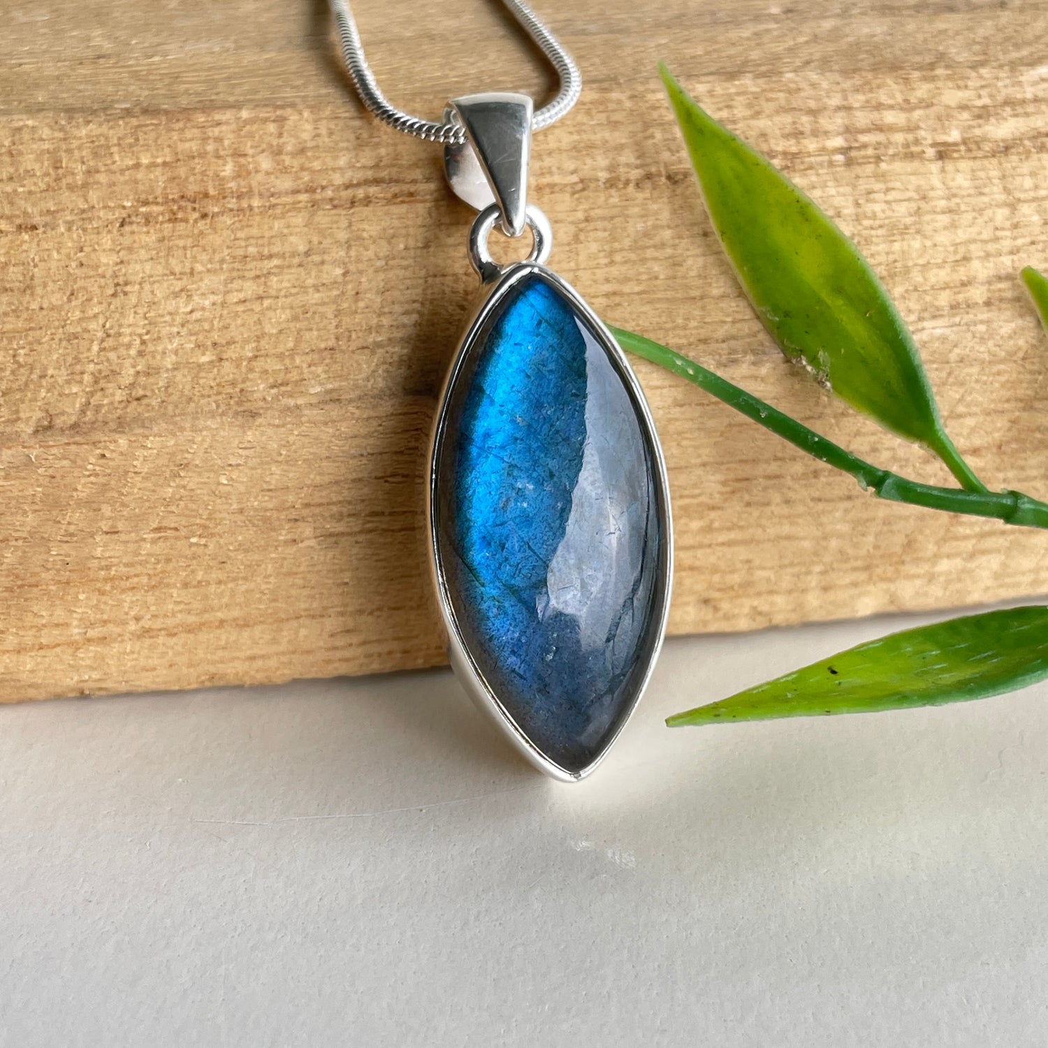 Labradorite Marquise Pendant