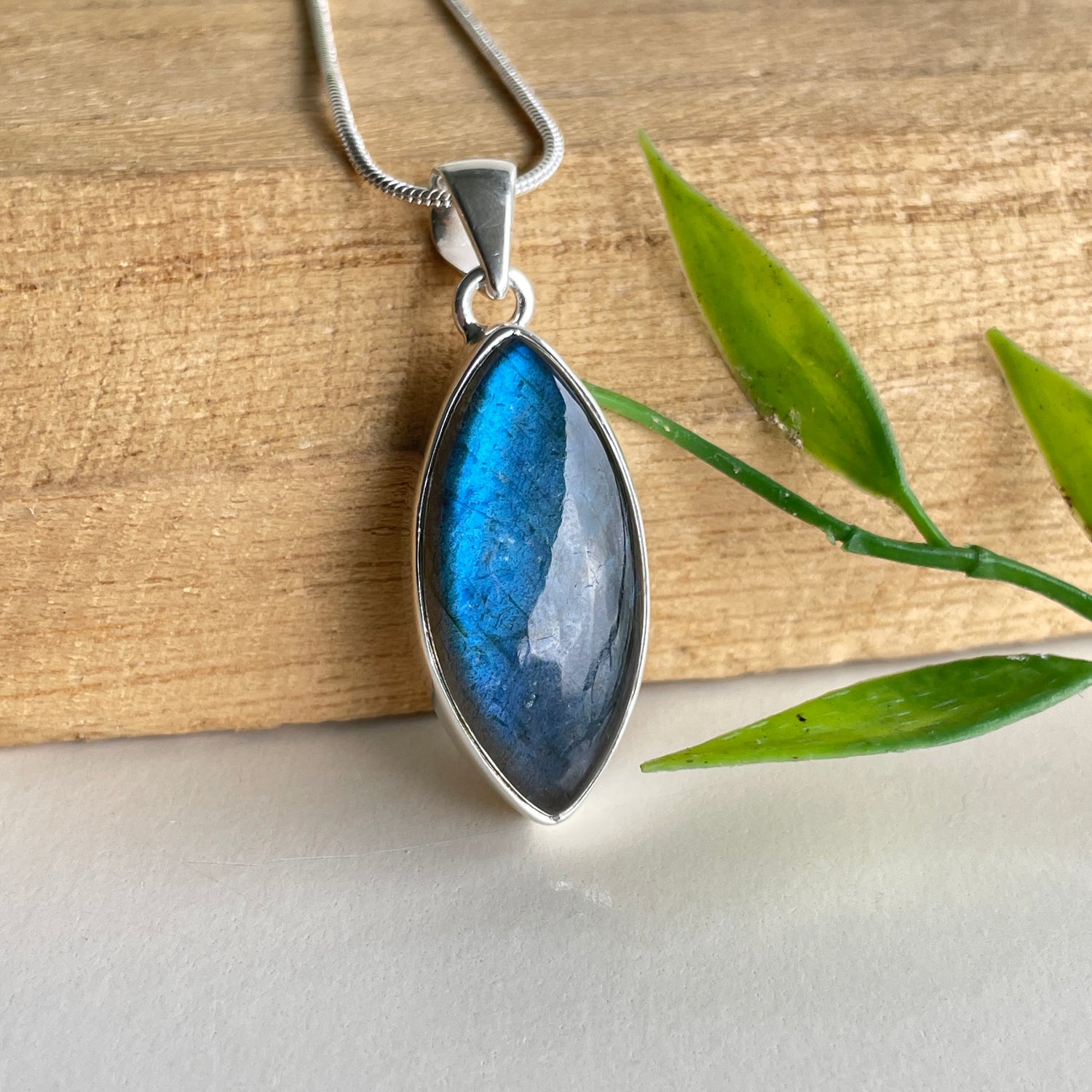 Labradorite Marquise Pendant