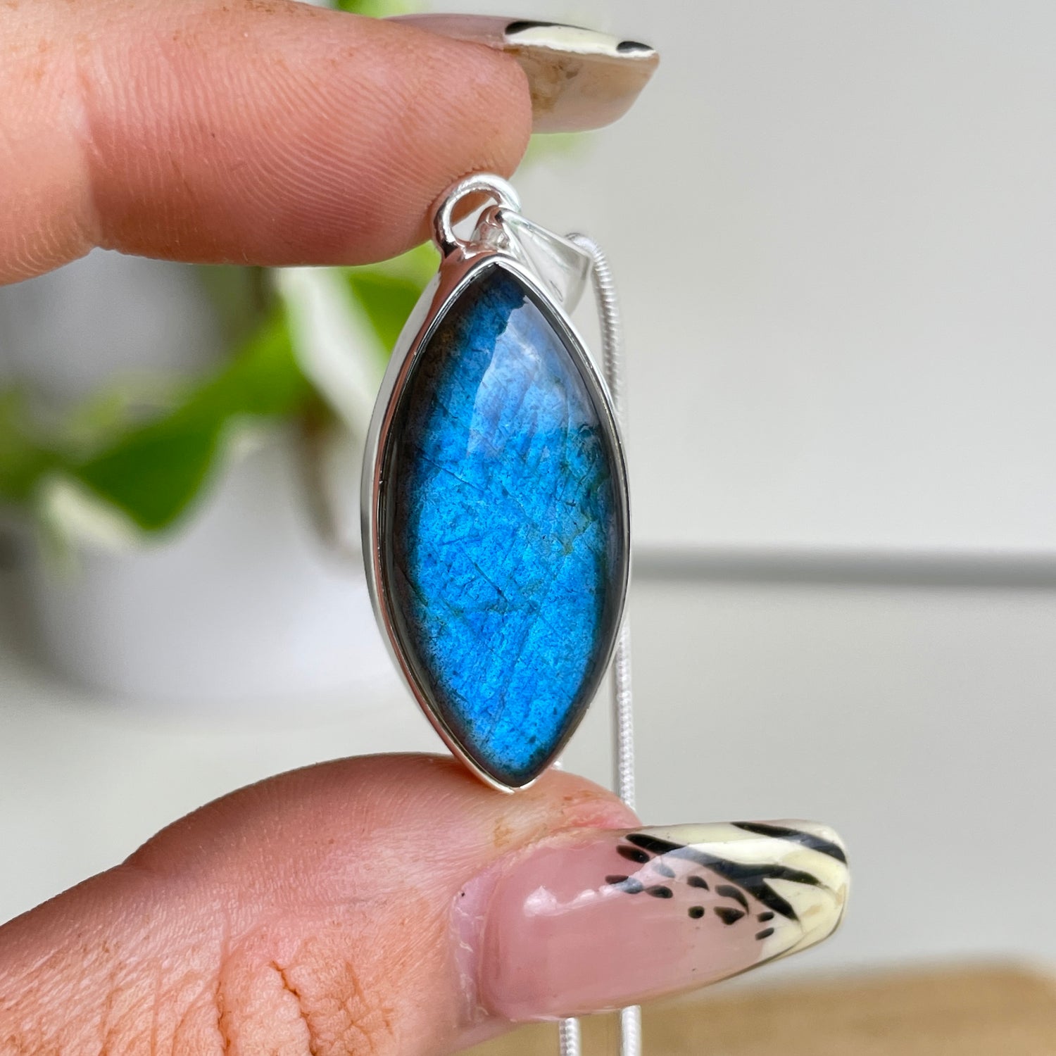 Labradorite Marquise Pendant
