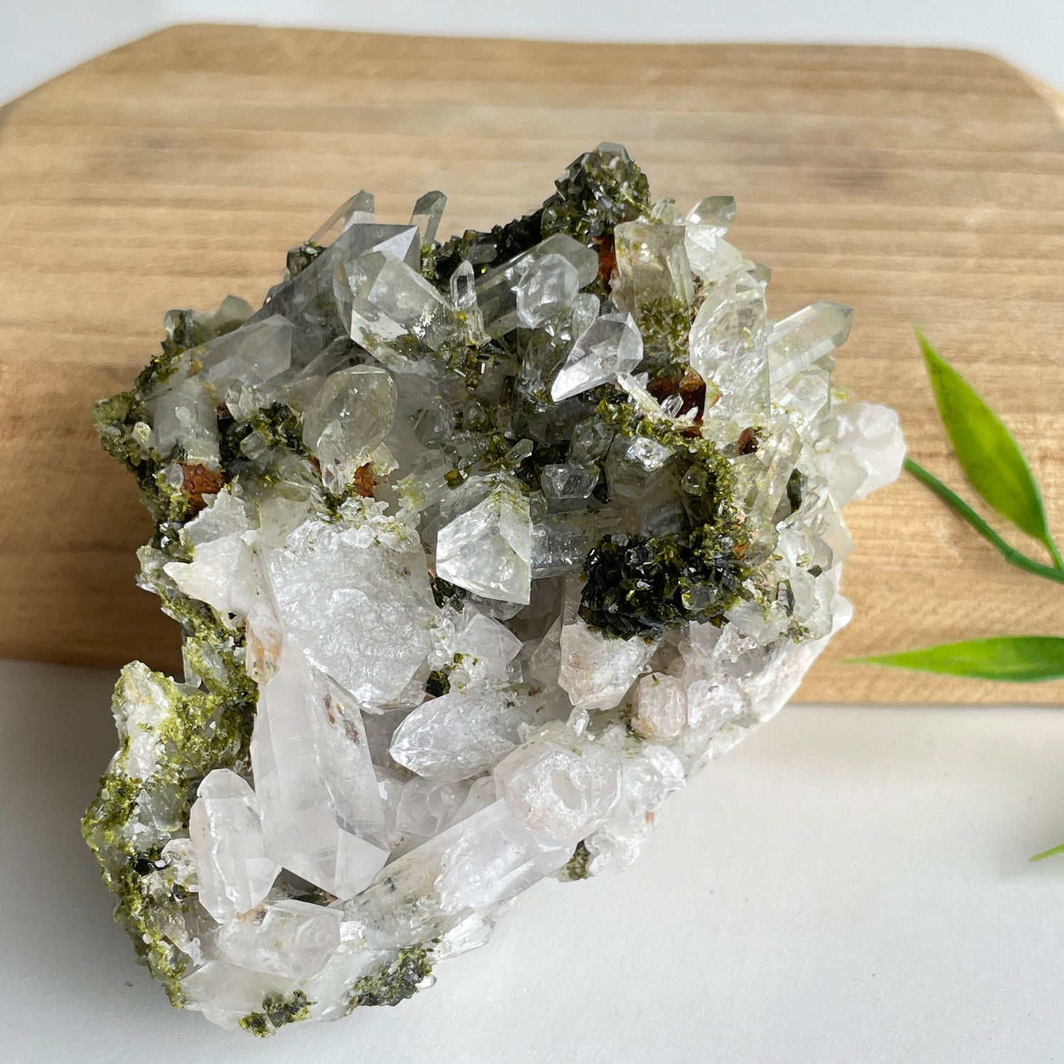 Epidote & Quartz Cluster 248g - High Quality