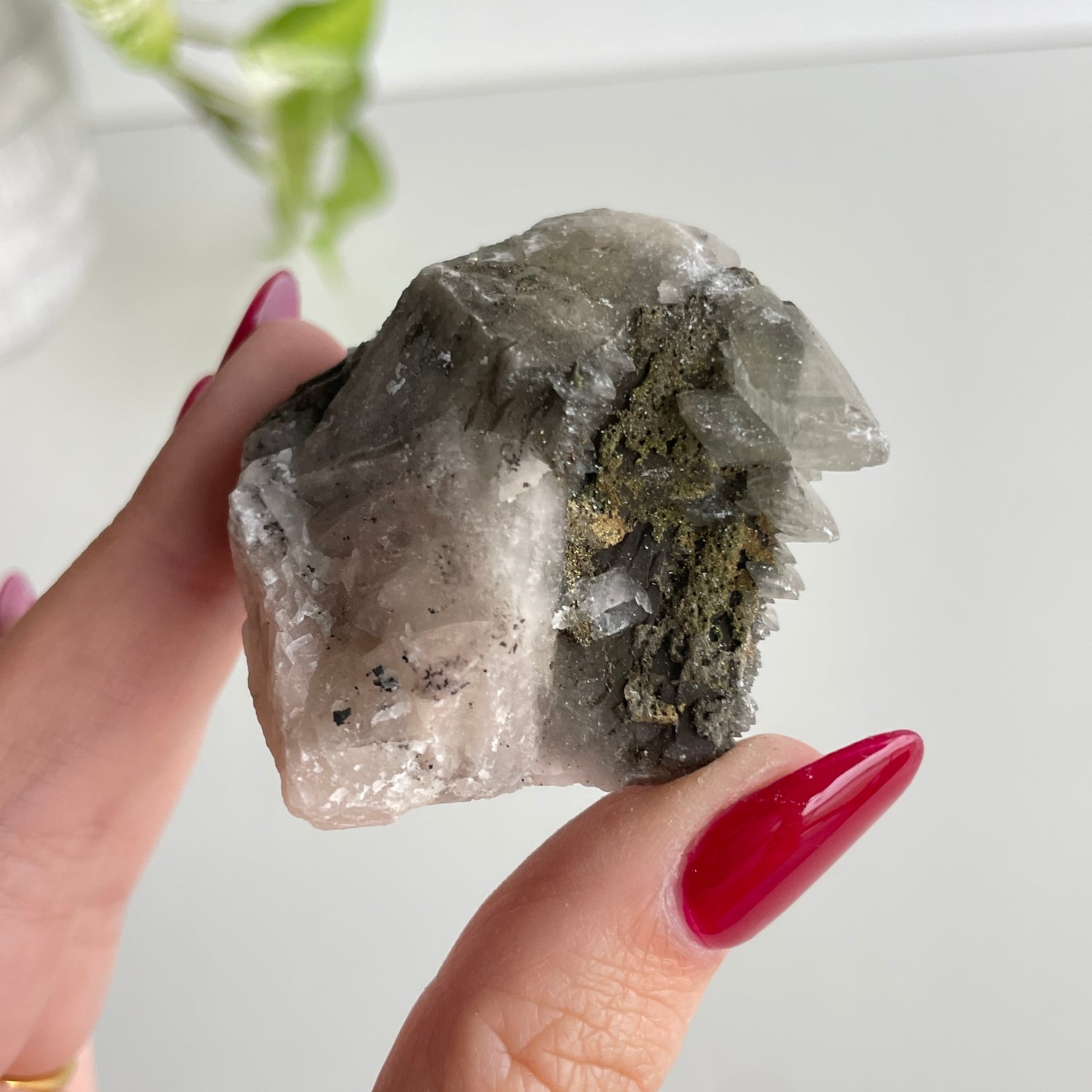 Calcite & Pyrite Cluster 64g