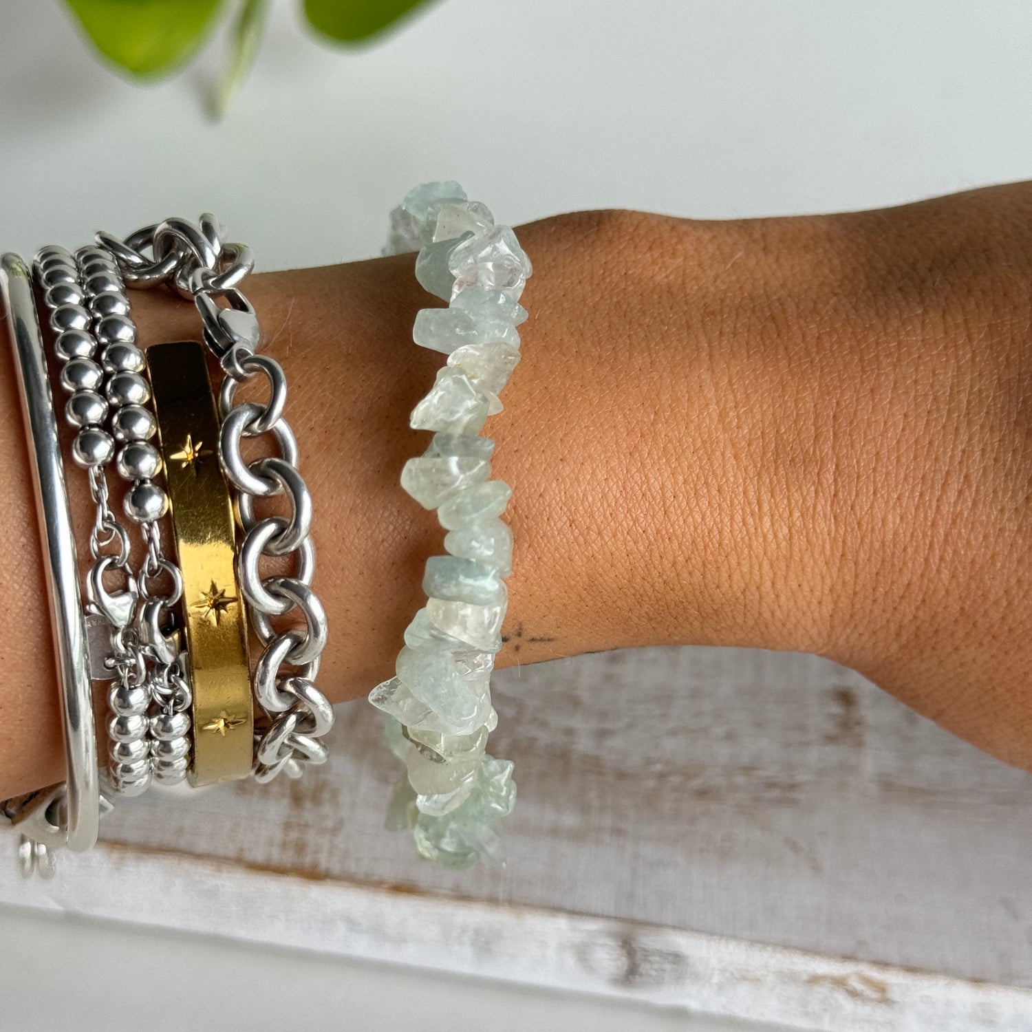 Aquamarine Chip Bracelet