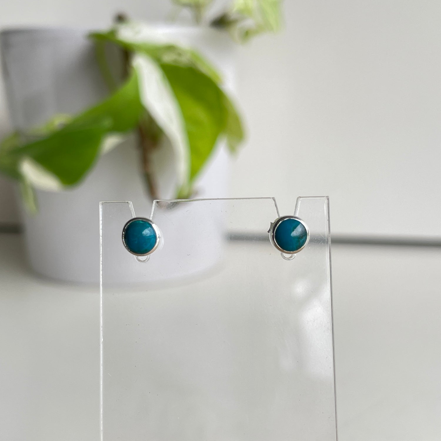 Chrysocolla Round Earrings