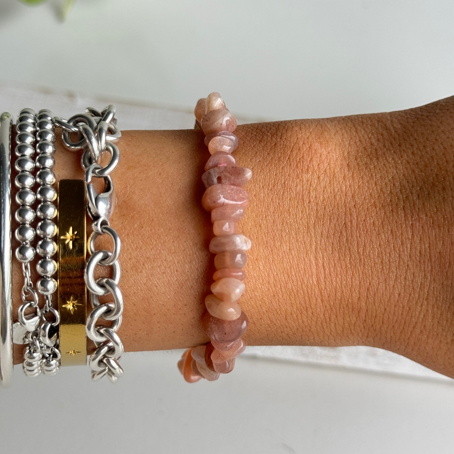 Sunstone Chip Bracelet
