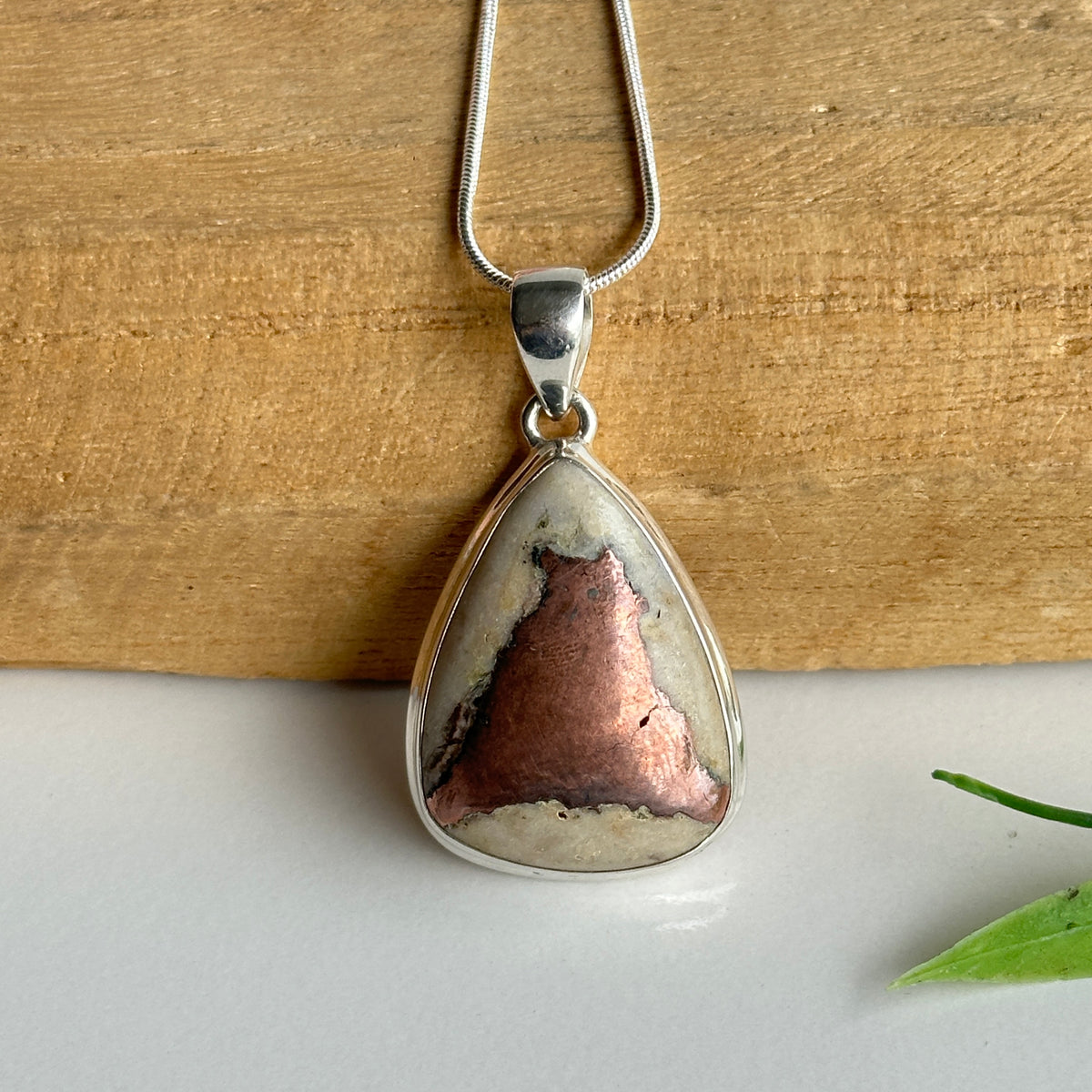 Copper In Agate Teardrop Pendant