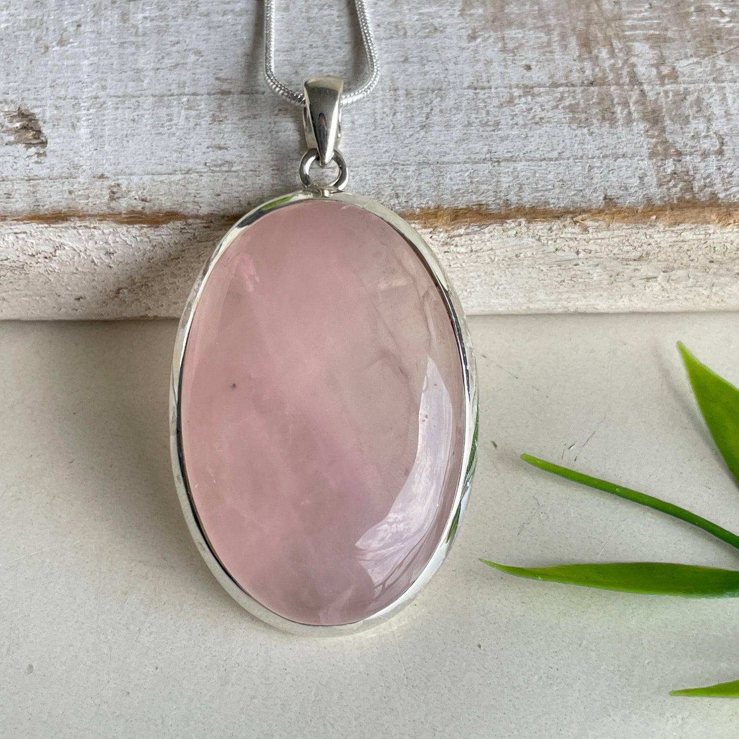 Rose Quartz Oval Pendant