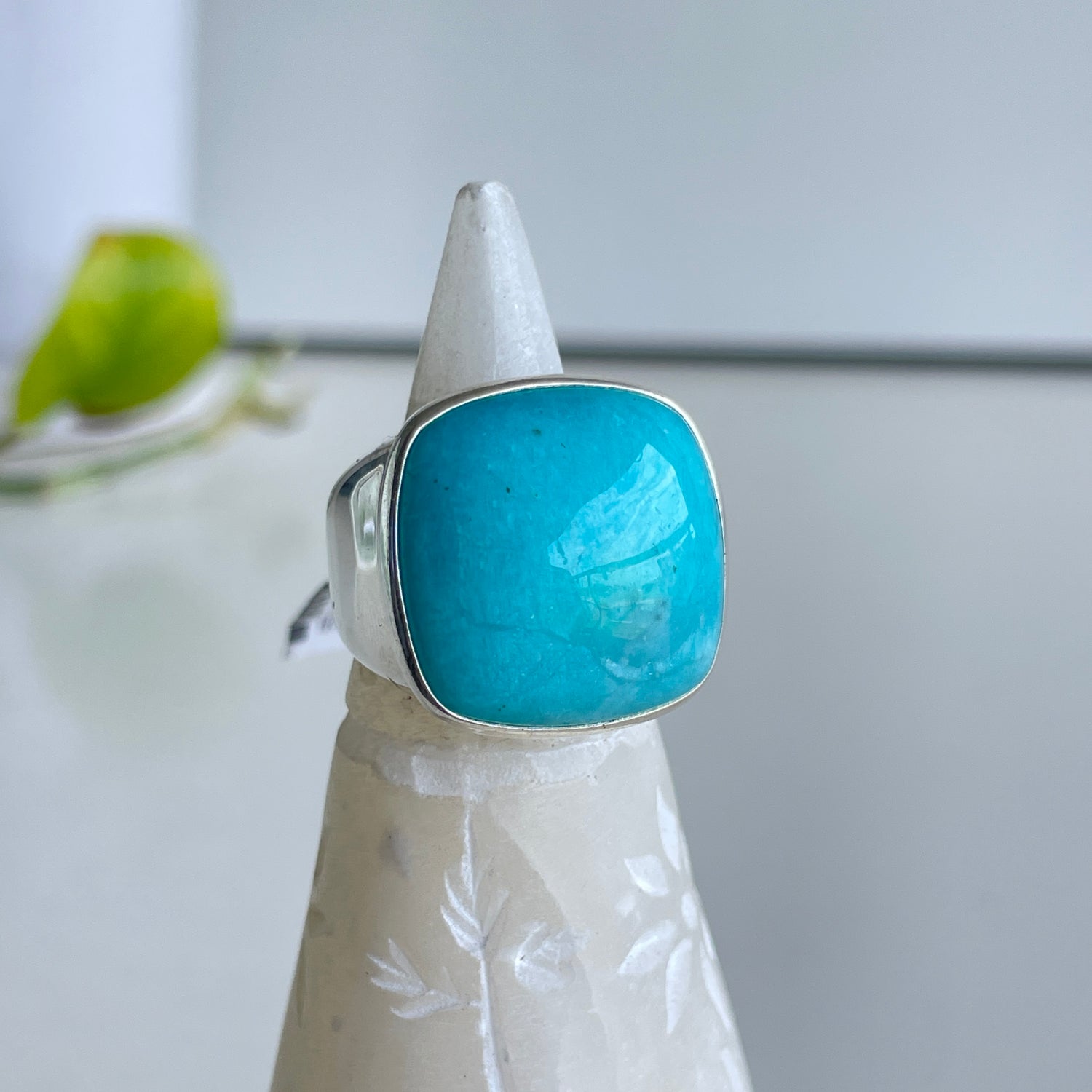 Amazonite Square Ring Sz8