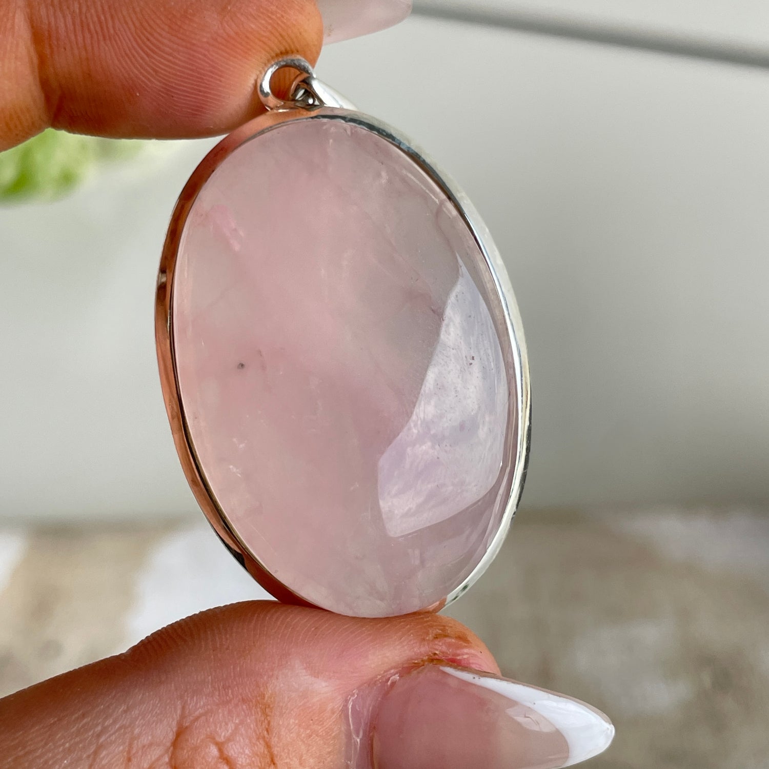 Rose Quartz Oval Pendant