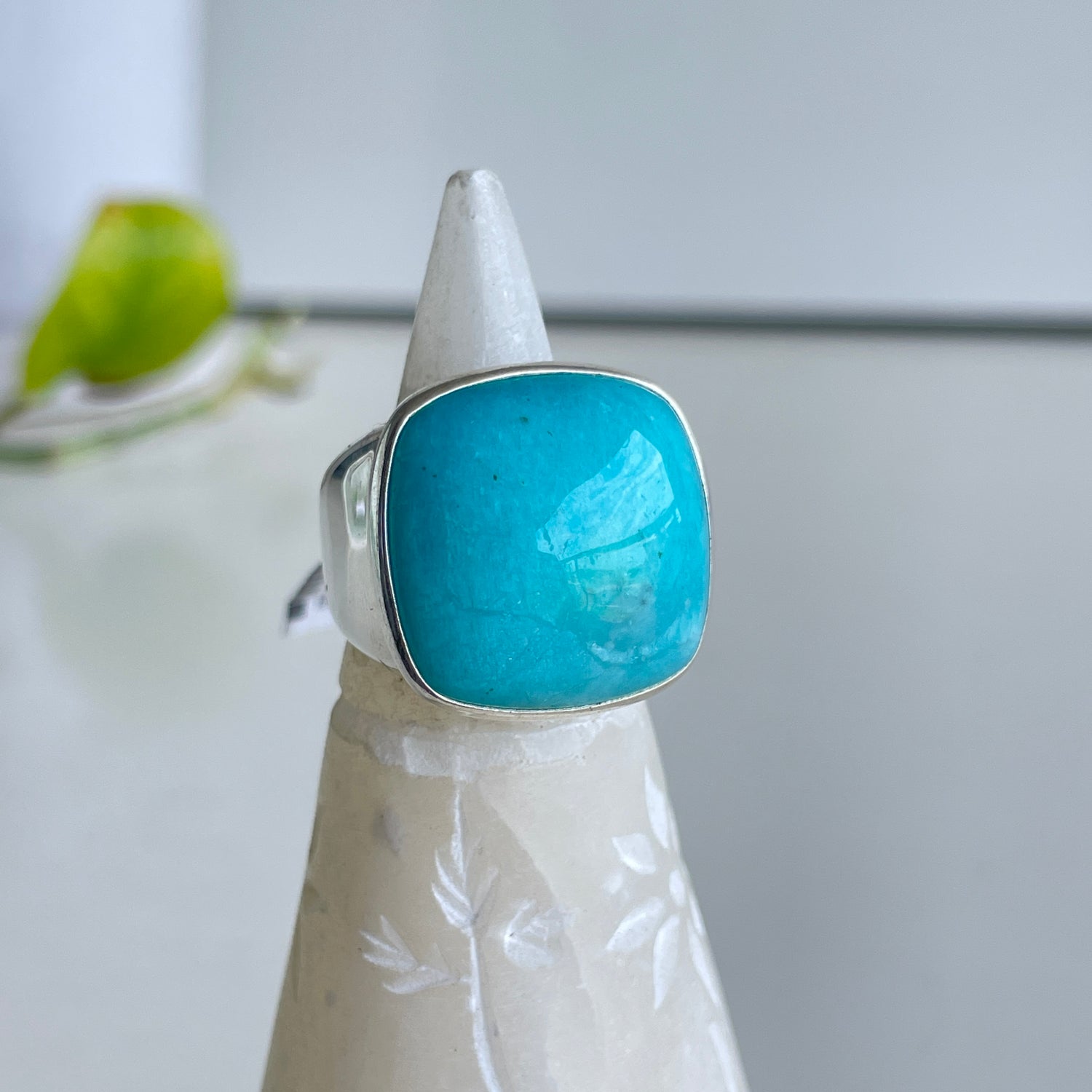 Amazonite Square Ring Sz8