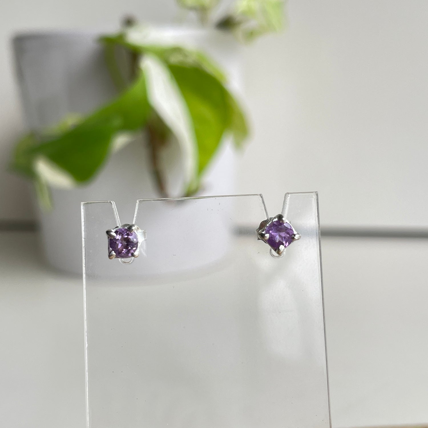 Amethyst Stud Earrings
