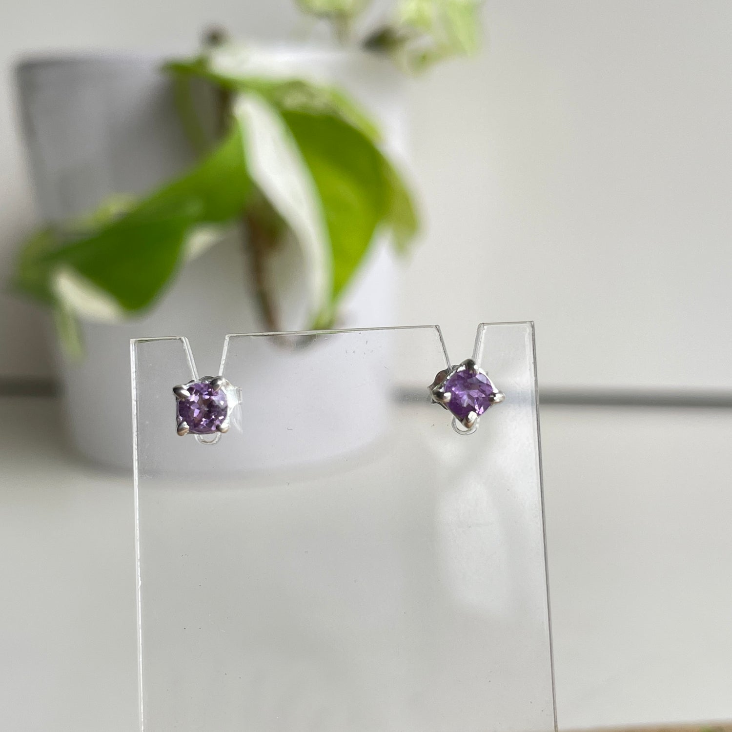 Amethyst Stud Earrings