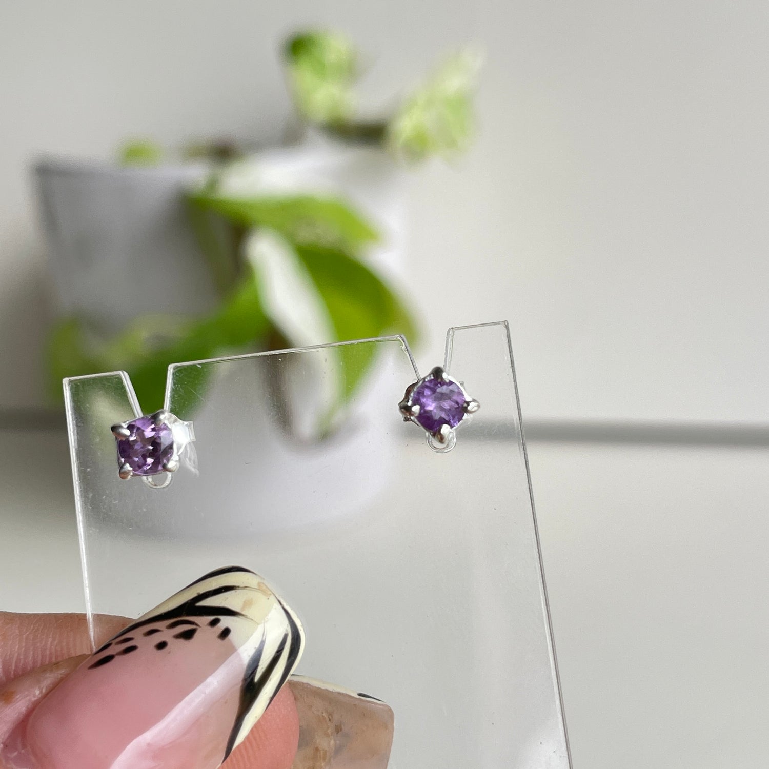Amethyst Stud Earrings