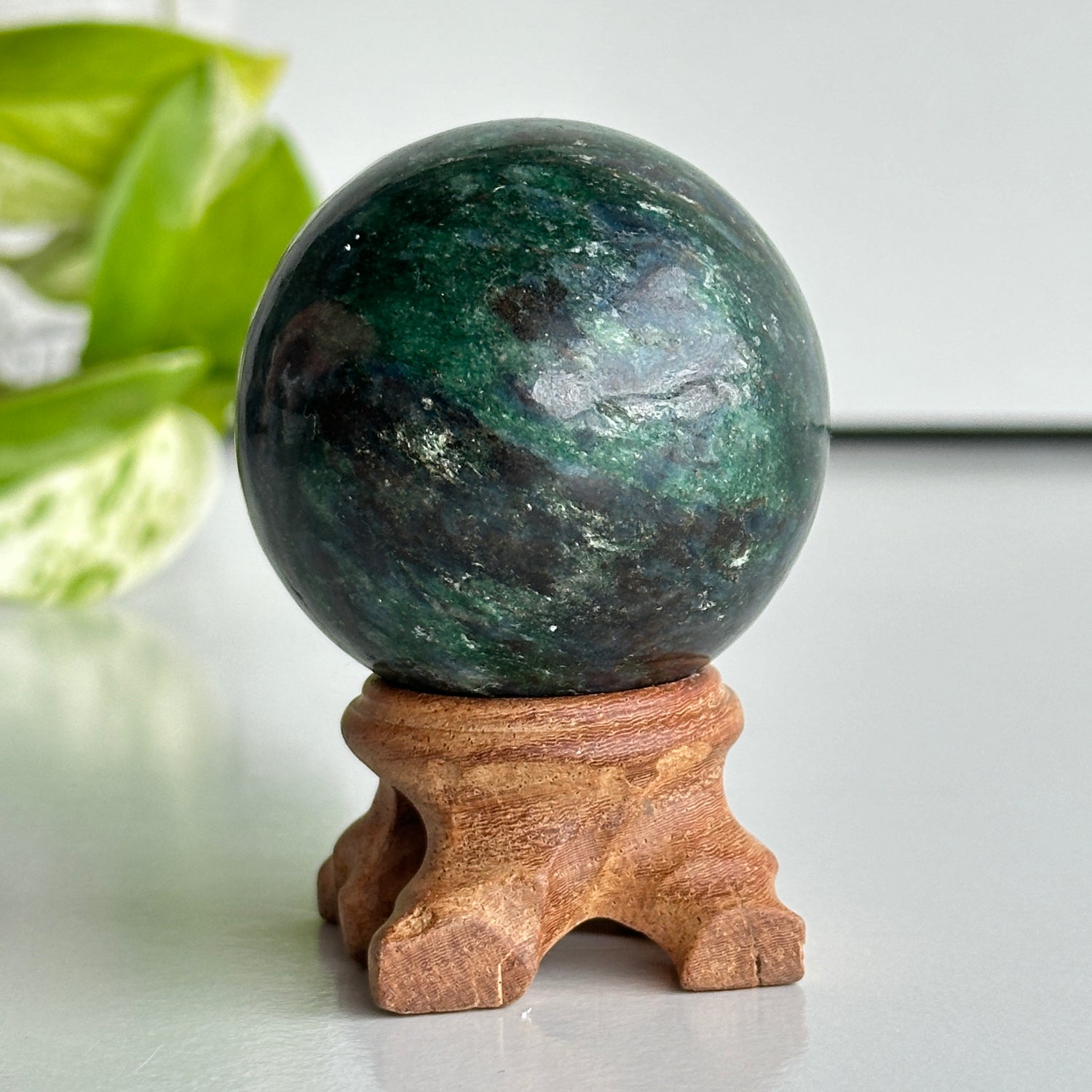 A Grade Fuchsite Sphere 5.1cm