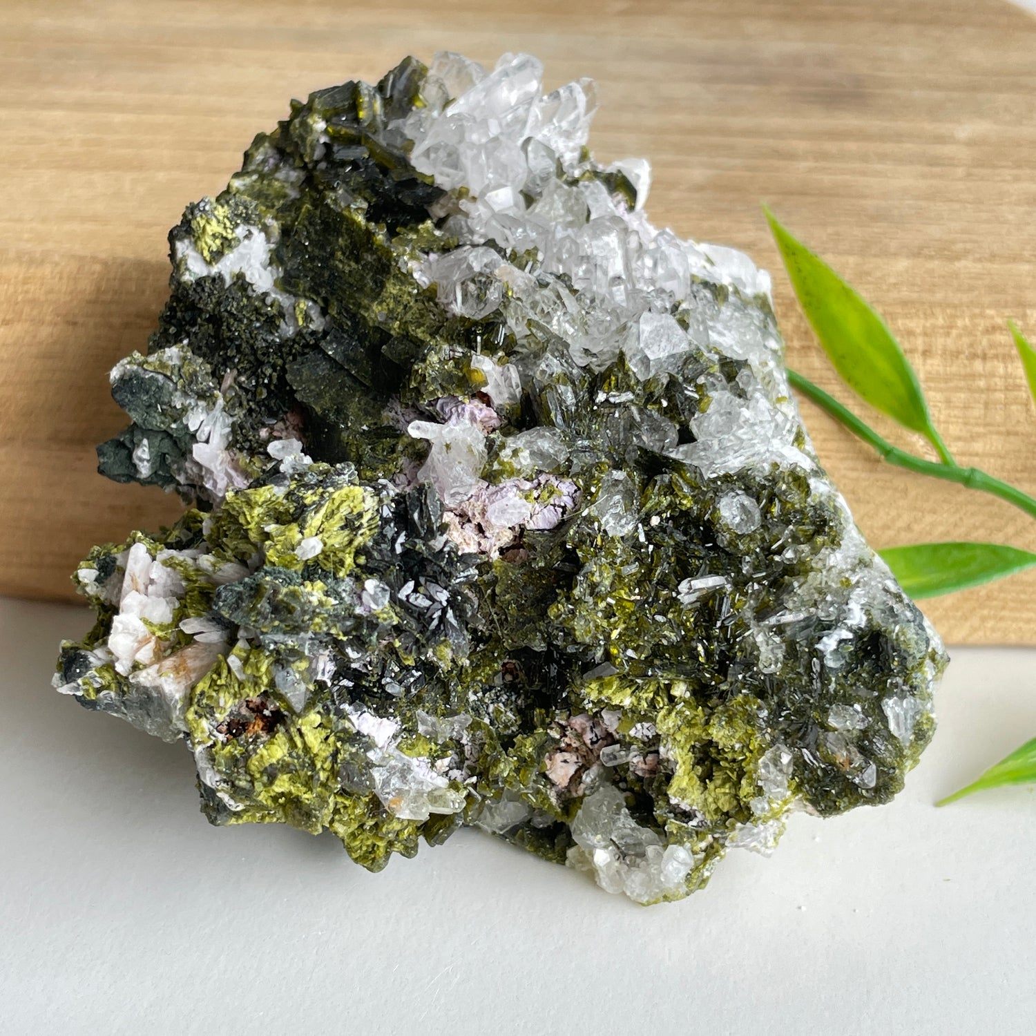 Epidote & Quartz Cluster 156g - High Quality