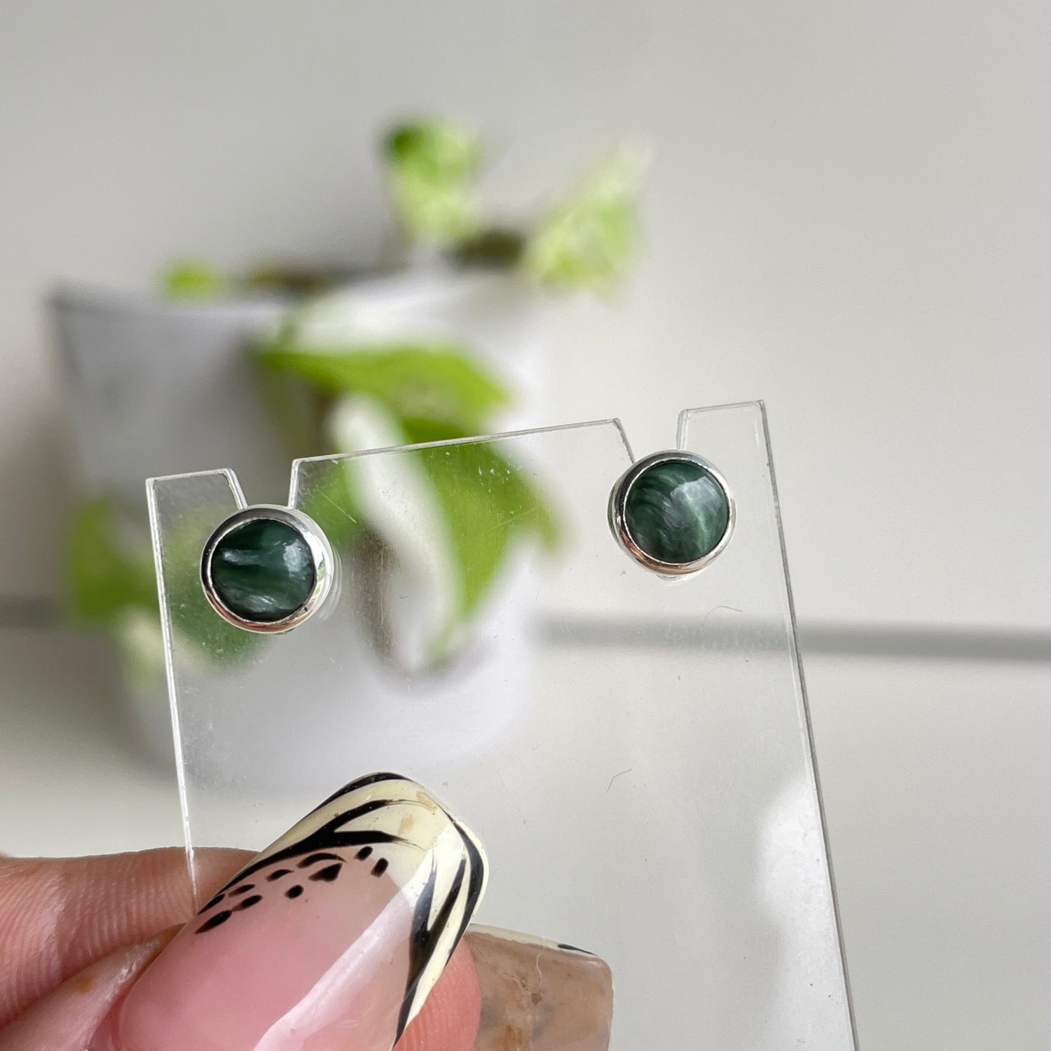 Seraphinite Round Earrings