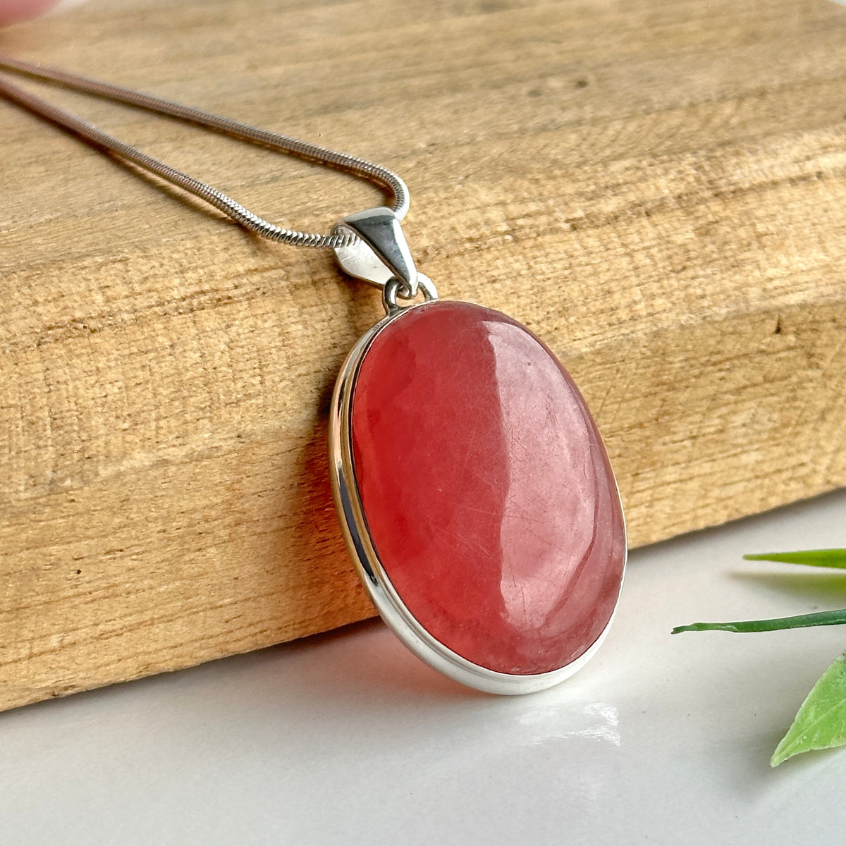 Rhodochrosite Oval Pendant