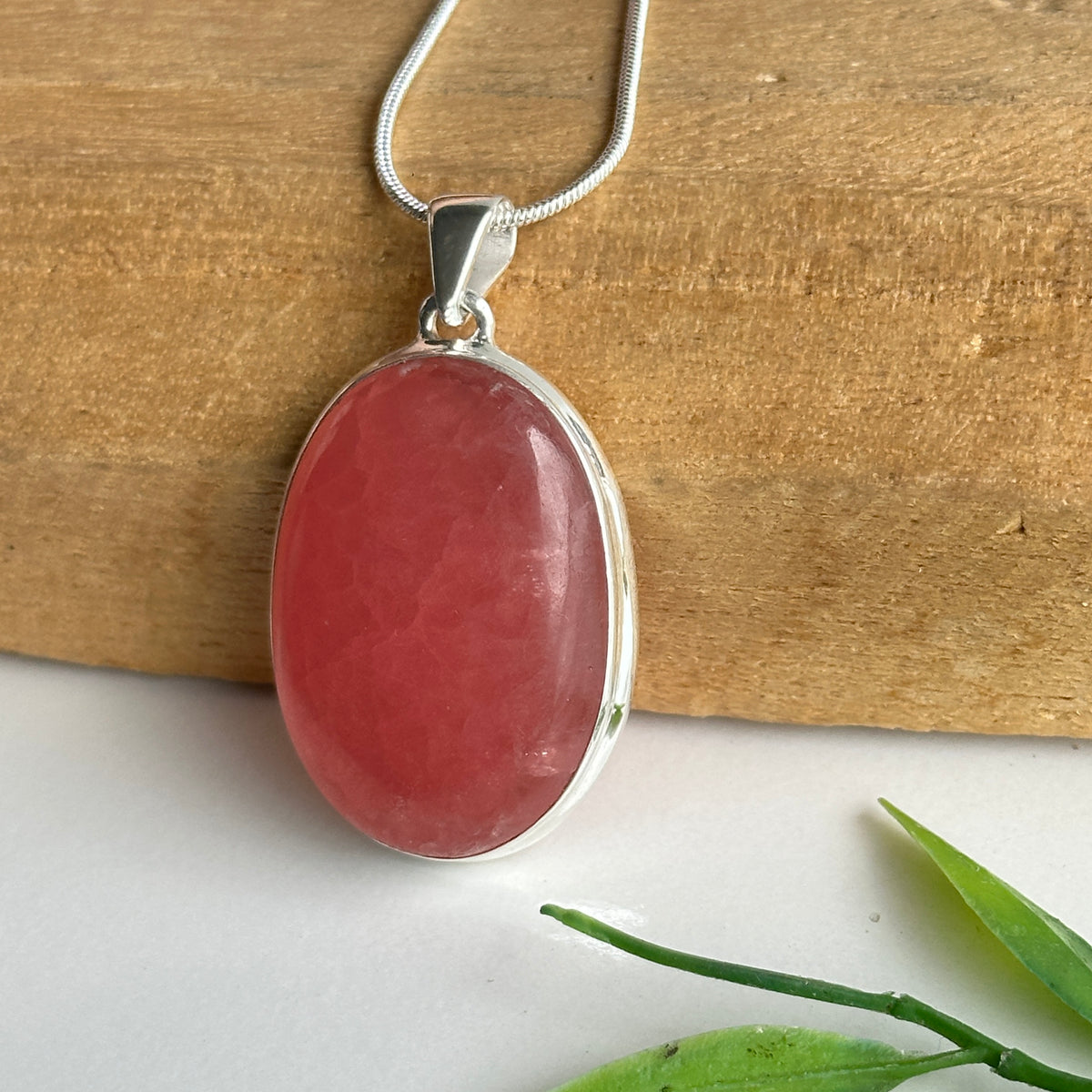 Rhodochrosite Oval Pendant