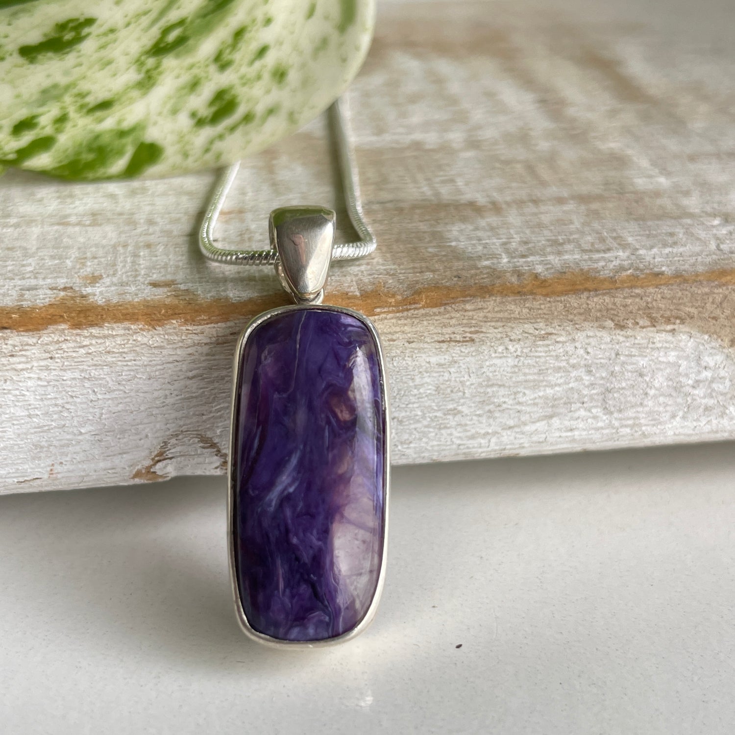Charoite Rectangle Pendant