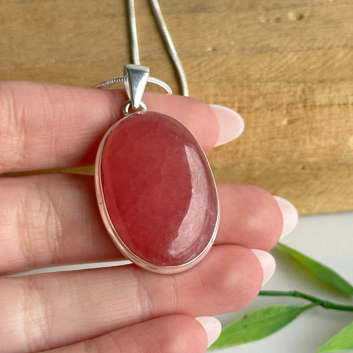 Rhodochrosite Oval Pendant