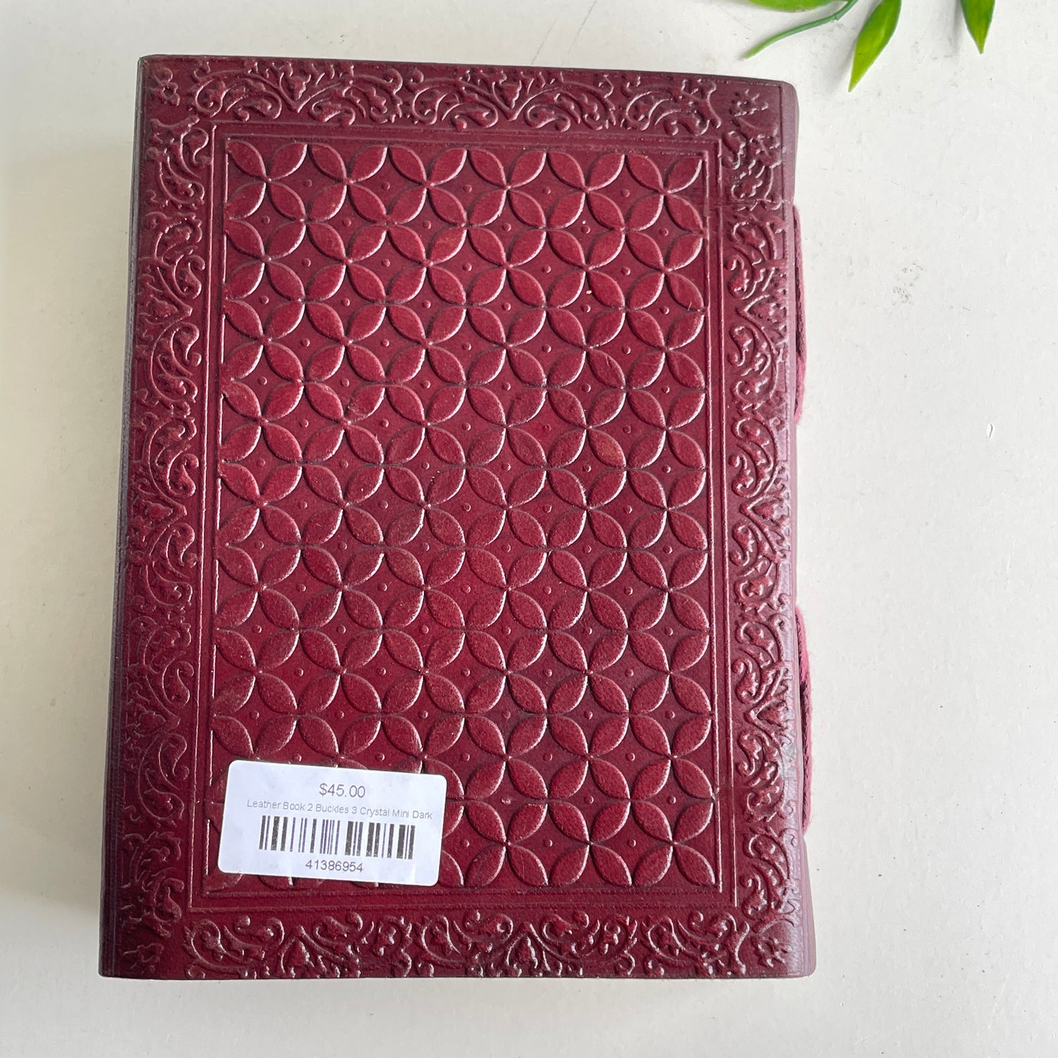 Leather Book 2 Buckles 3 Crystal Mini Dark