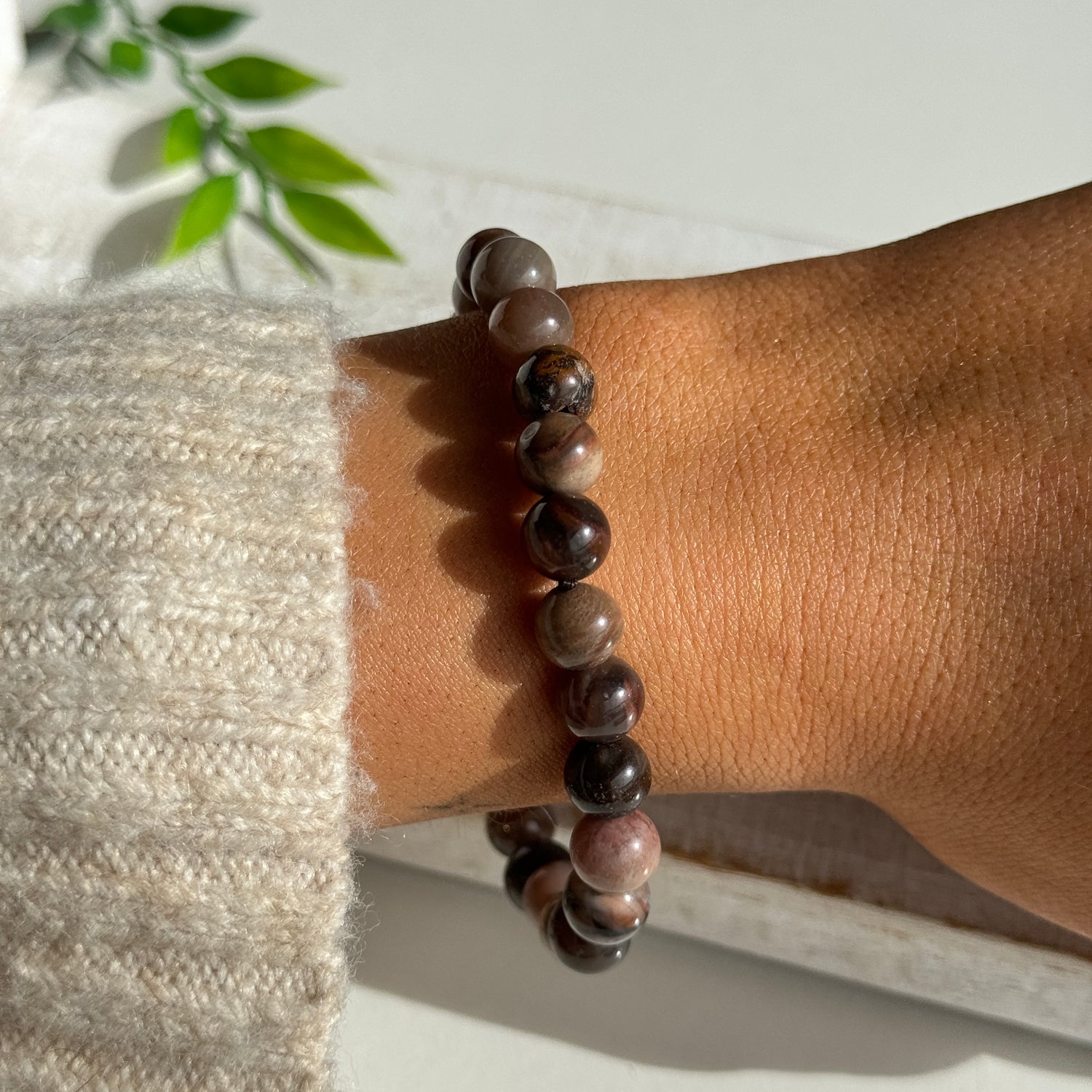 Petrified Wood Beaded Bracelet