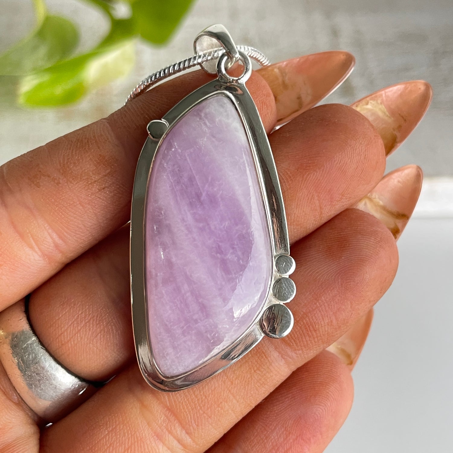 Kunzite Wave Pendant