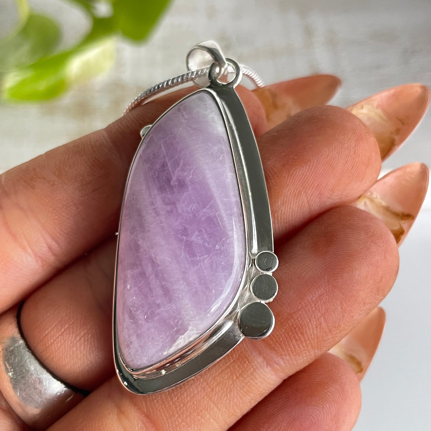 Kunzite Wave Pendant