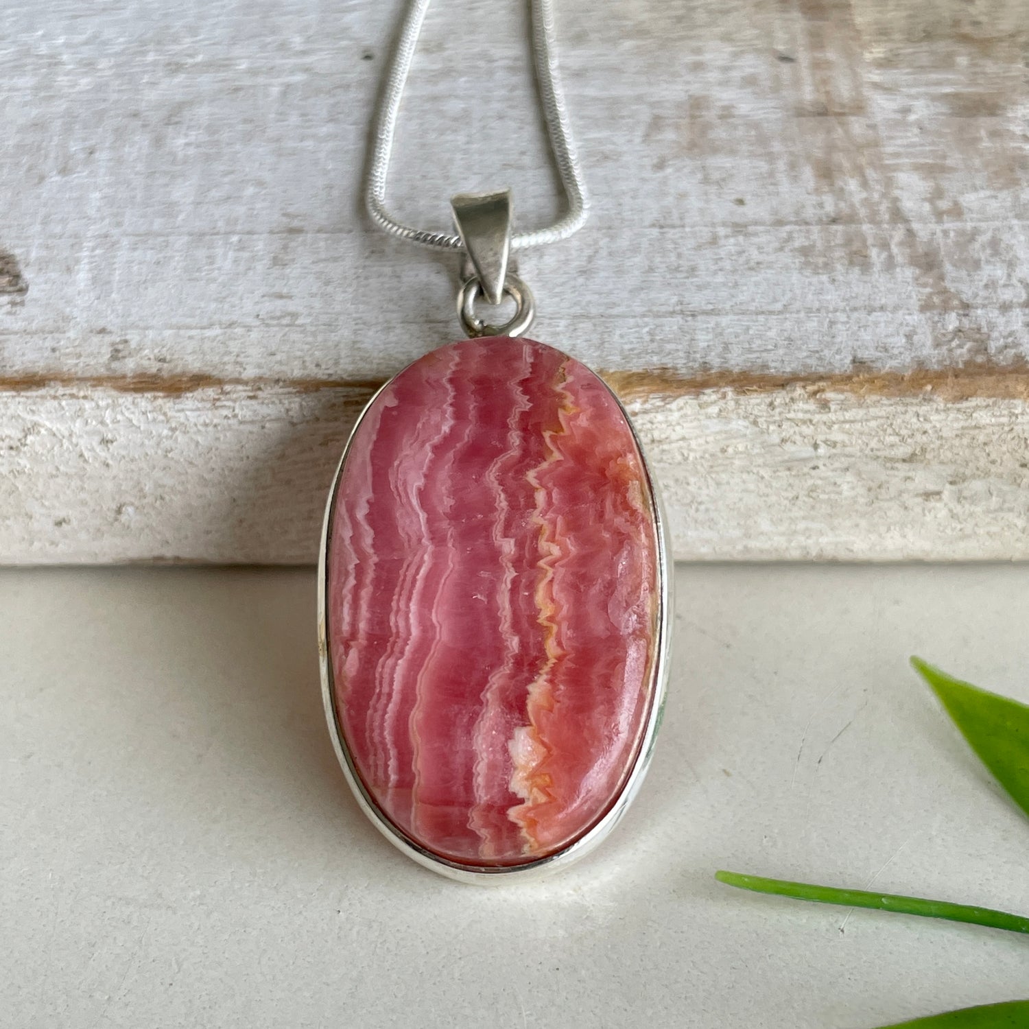 Rhodochrosite Oval Pendant