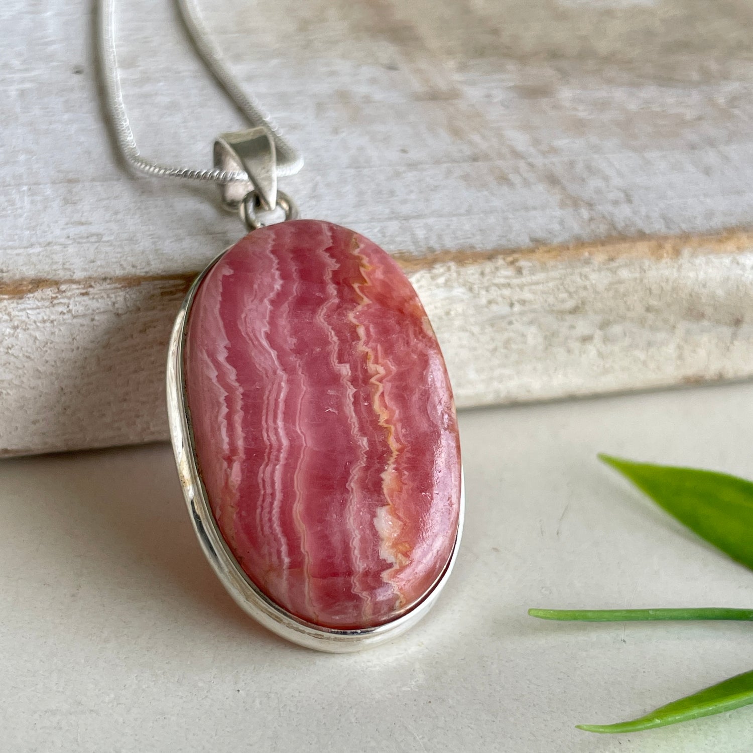 Rhodochrosite Oval Pendant