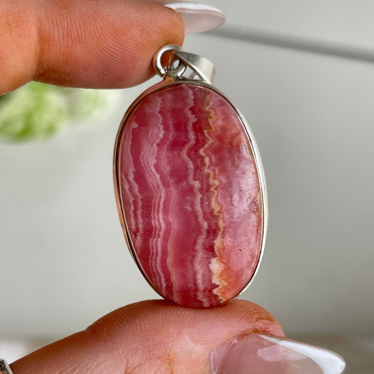 Rhodochrosite Oval Pendant