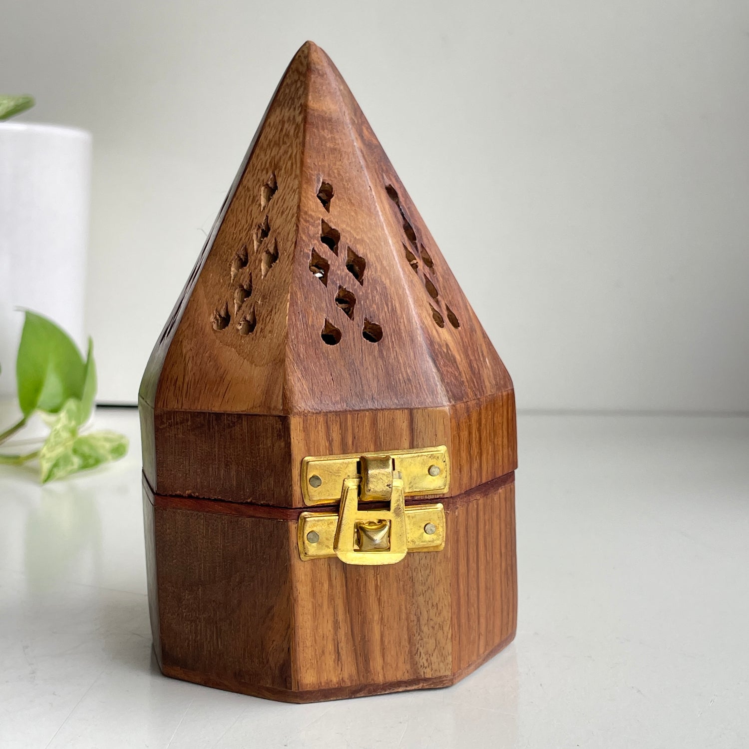 Wooden Incense Cone Pyramid Box