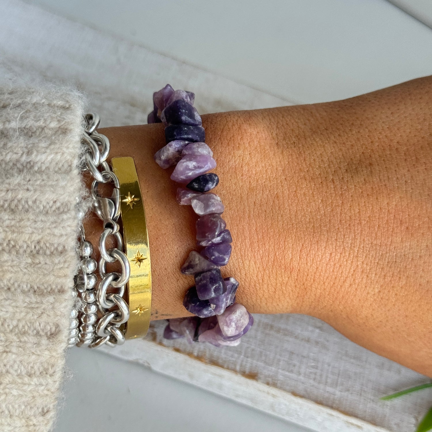 Lepidolite Chip Bracelet
