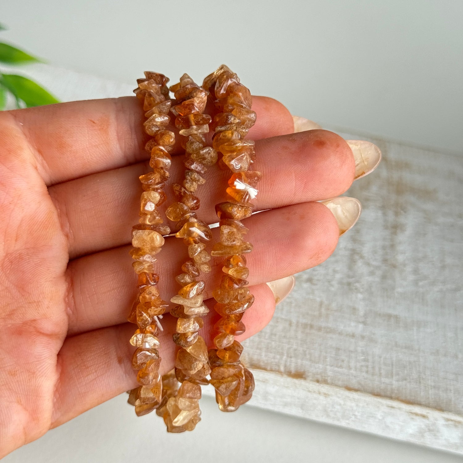 Hessonite Chip Bracelet