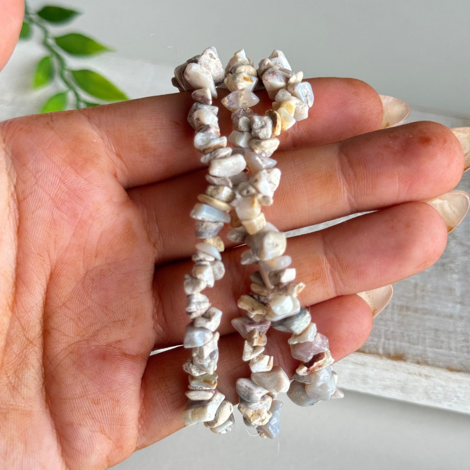 Cream Opal Chip Bracelet