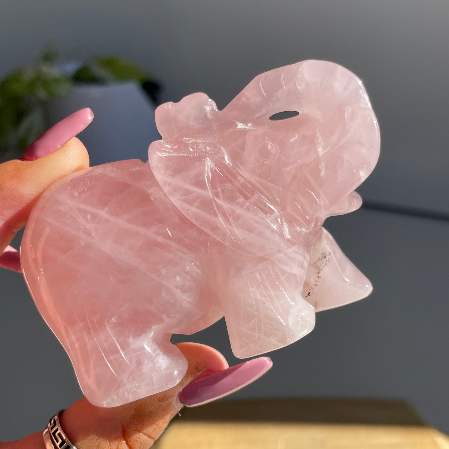 Rose Quartz Elephant