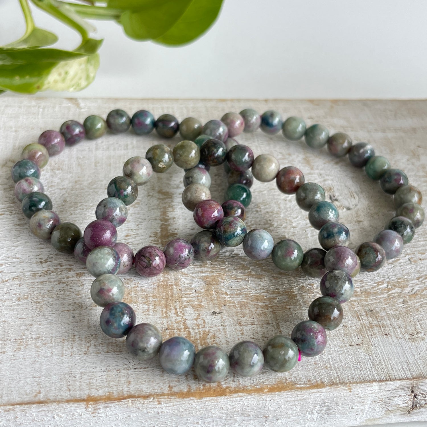 Ruby In Kyanite Beaded Bracelet