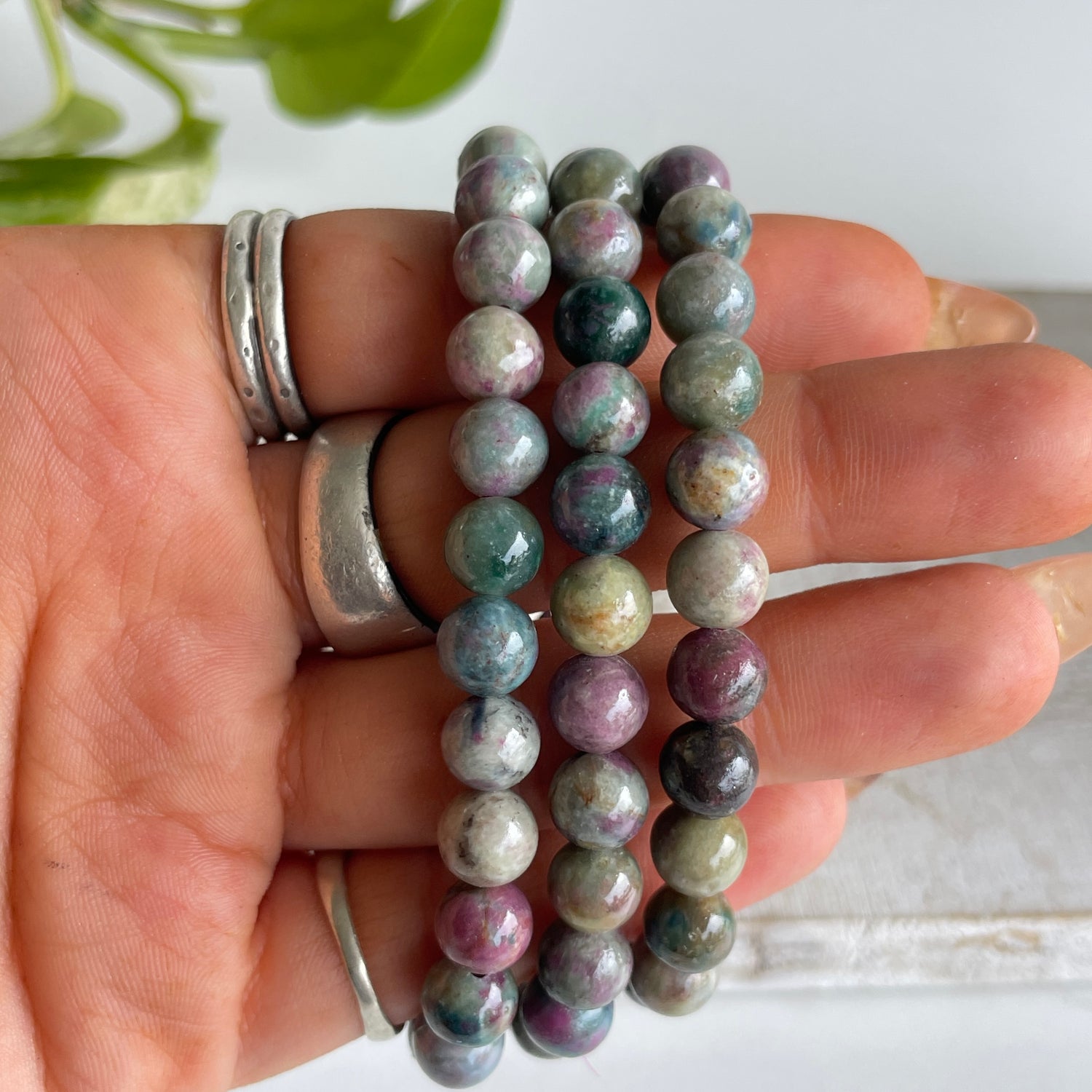 Ruby In Kyanite Beaded Bracelet
